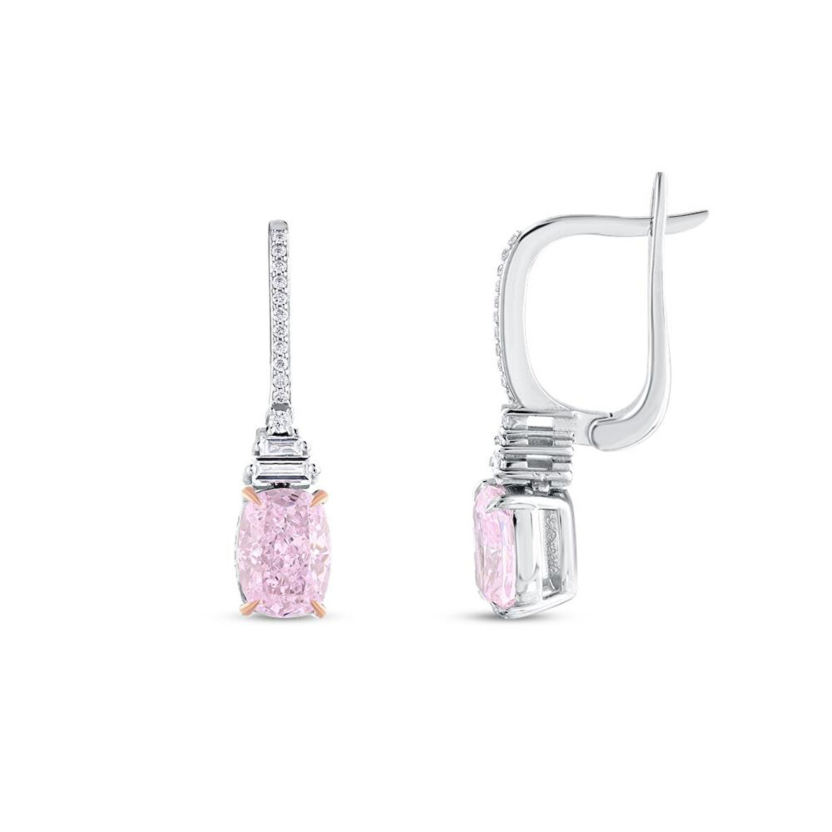 0.17 Karat Violet Taşlı Pırlanta Küpe