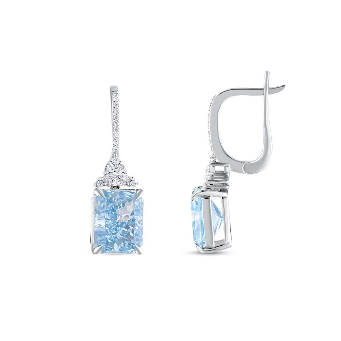 0.26 Karat Violet Taşlı Pırlanta Küpe