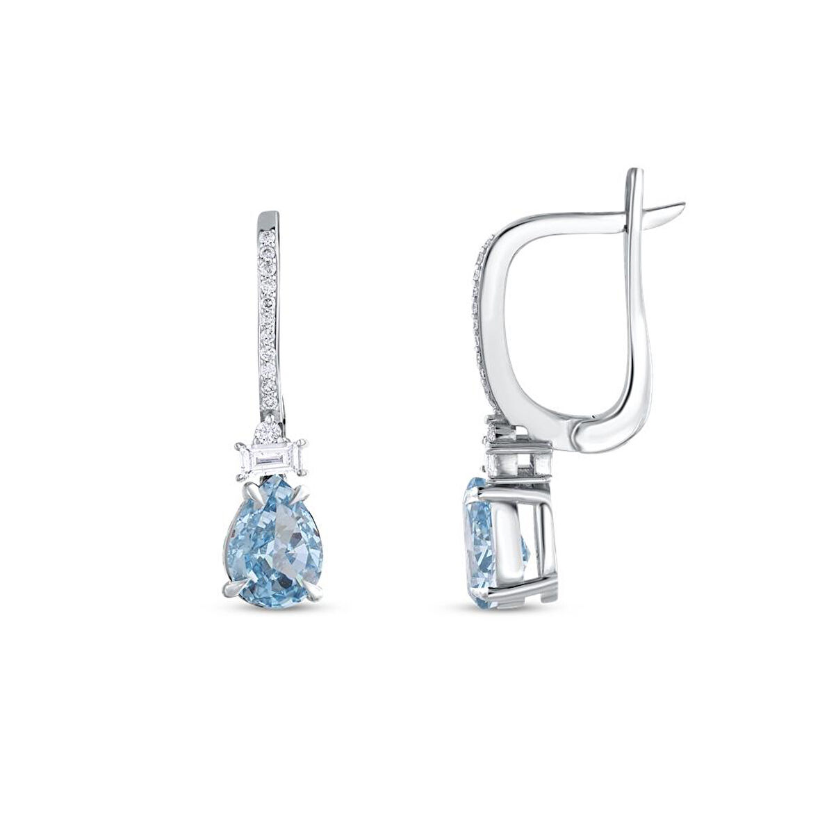 0.16 Karat Violet Taşlı Pırlanta Küpe