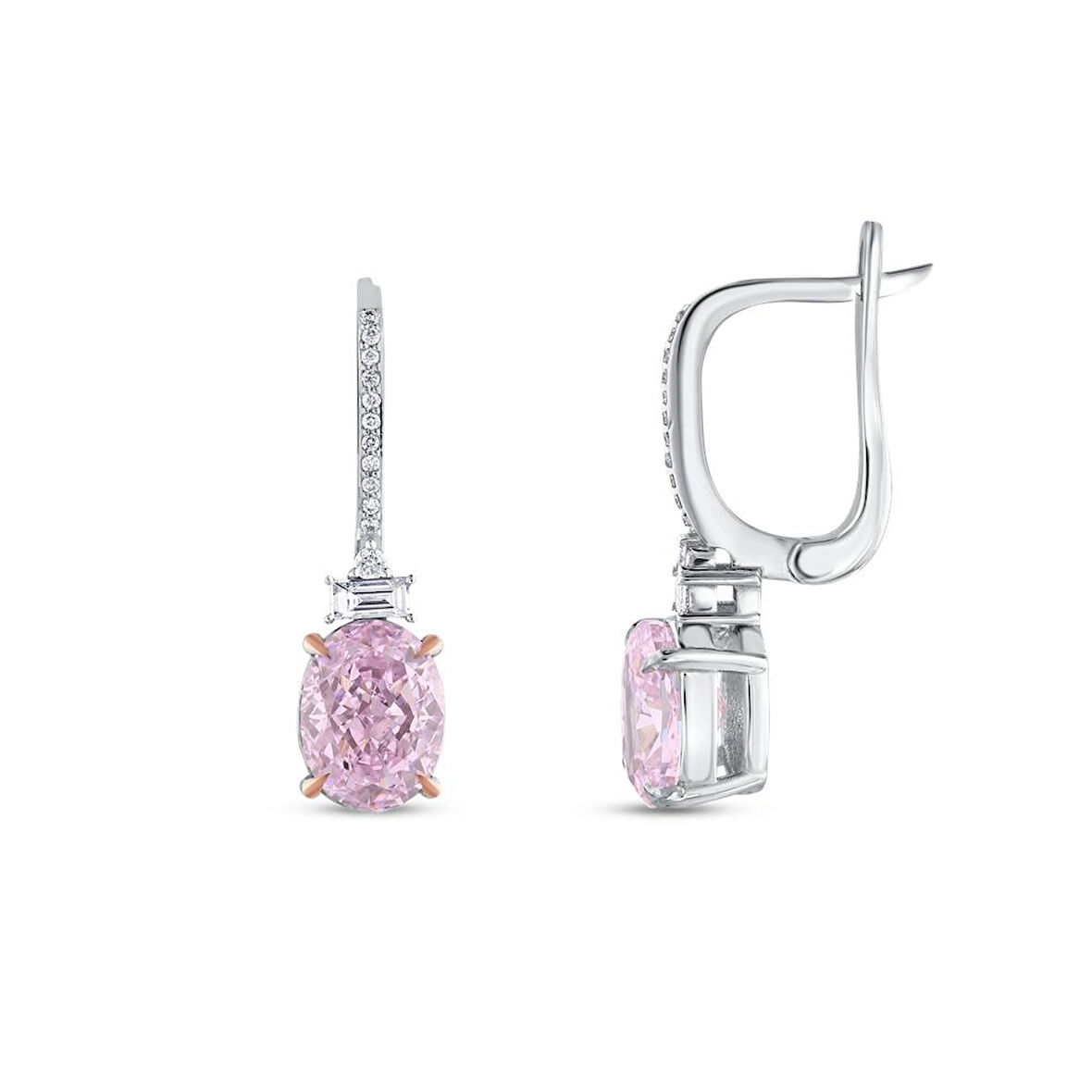 0.17 Karat Violet Taşlı Pırlanta Küpe