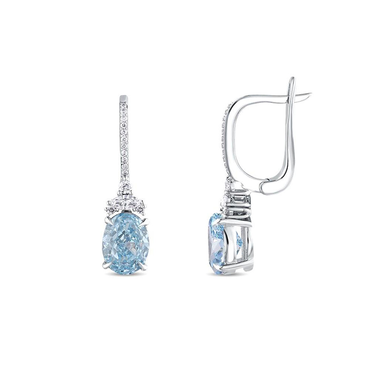 0.23 Karat Violet Taşlı Pırlanta Küpe