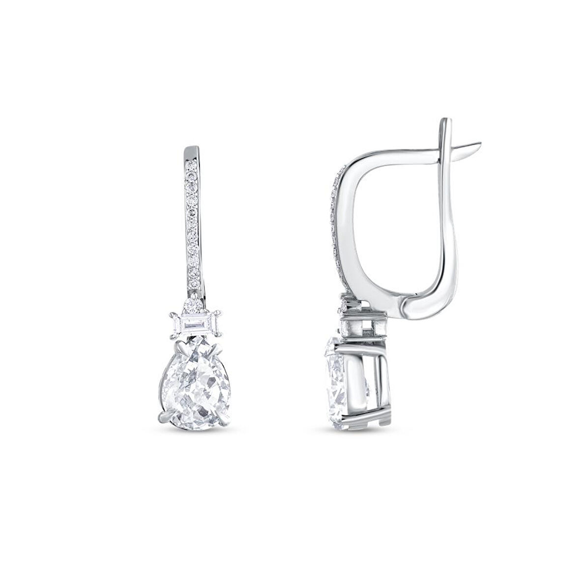 0.16 Karat Violet Taşlı Pırlanta Küpe
