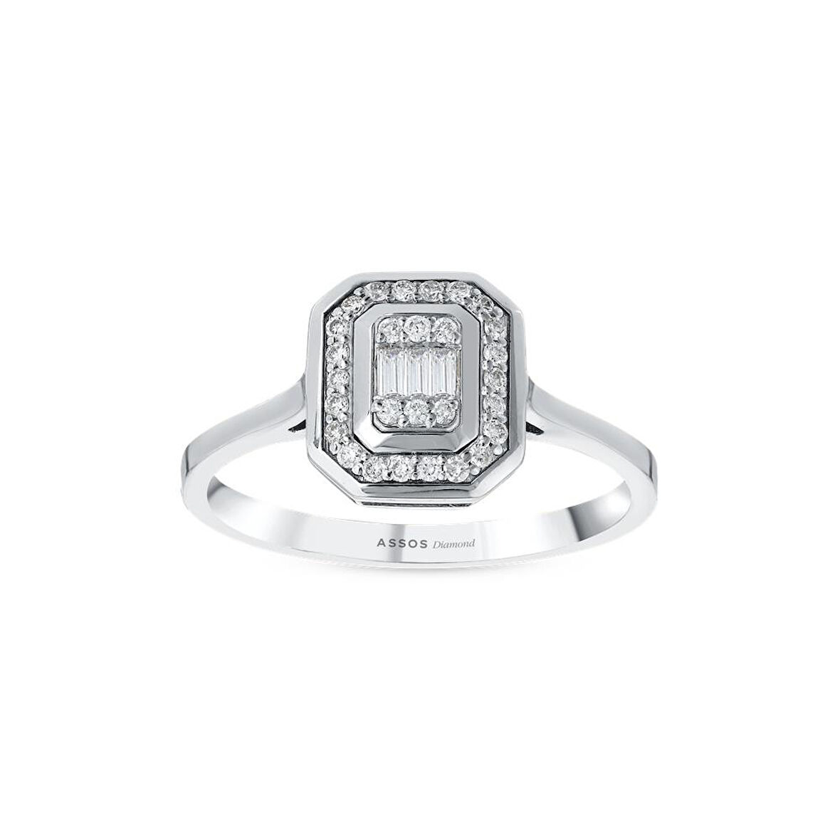 0.15 Karat Pırlanta Baget Taşlı Yüzük