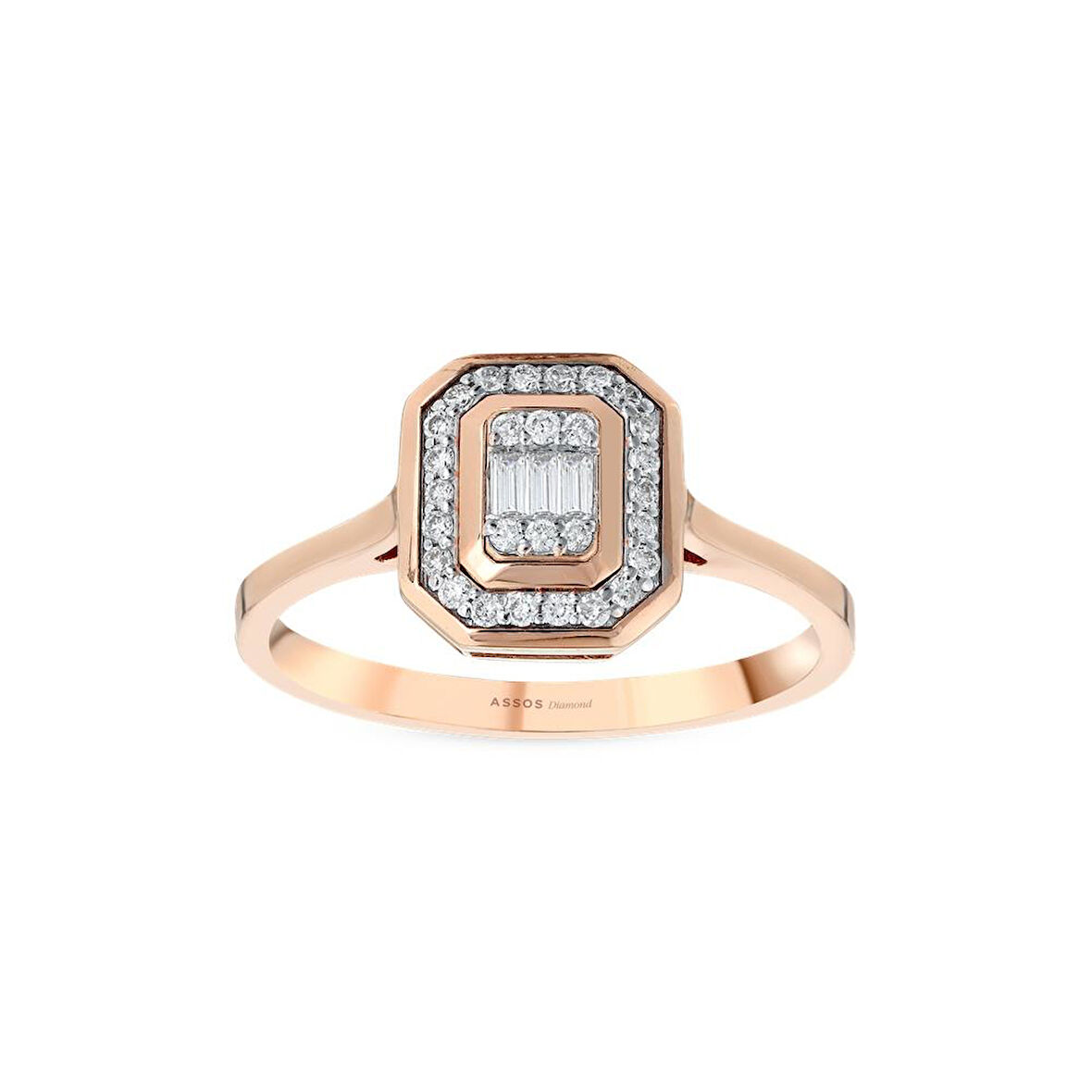 0.16 Karat Pırlanta Baget Taşlı Yüzük