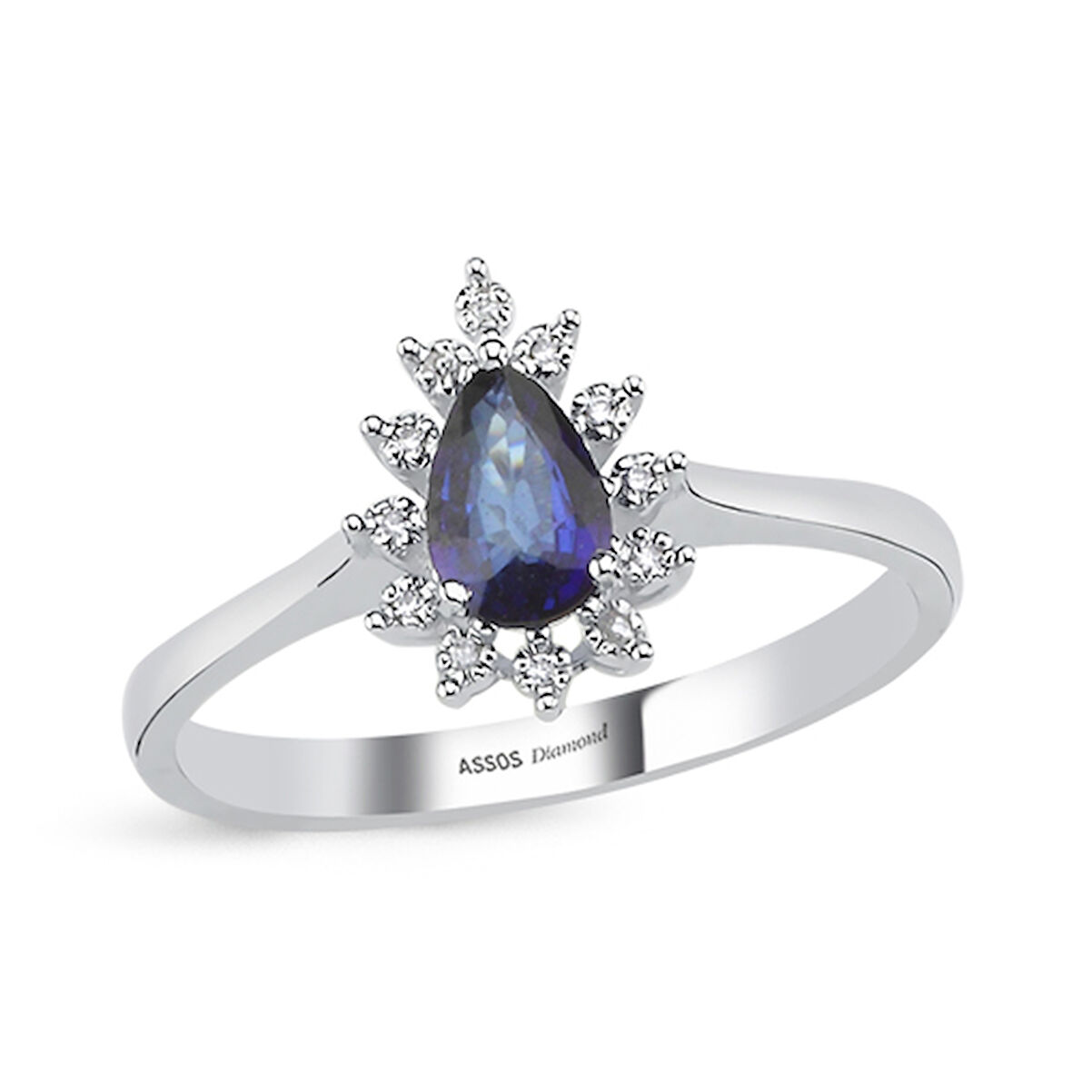 0.04 Karat Safir Taşlı Pırlanta Yüzük