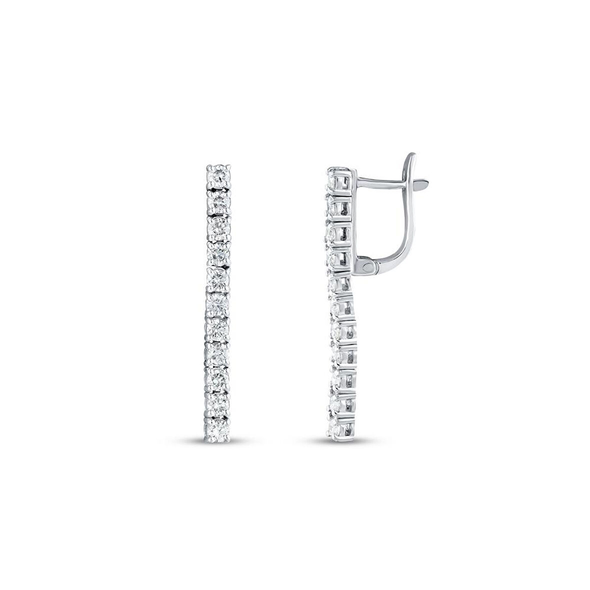 0.66 Karat Pırlanta Su Yolu Küpe