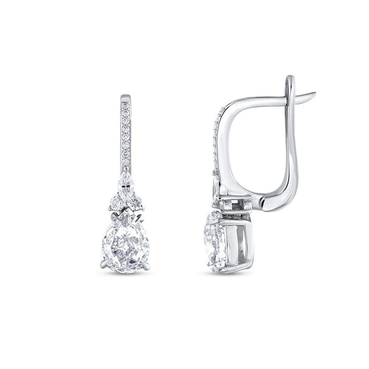 0.21 Karat Pırlanta Violet Taşlı Küpe