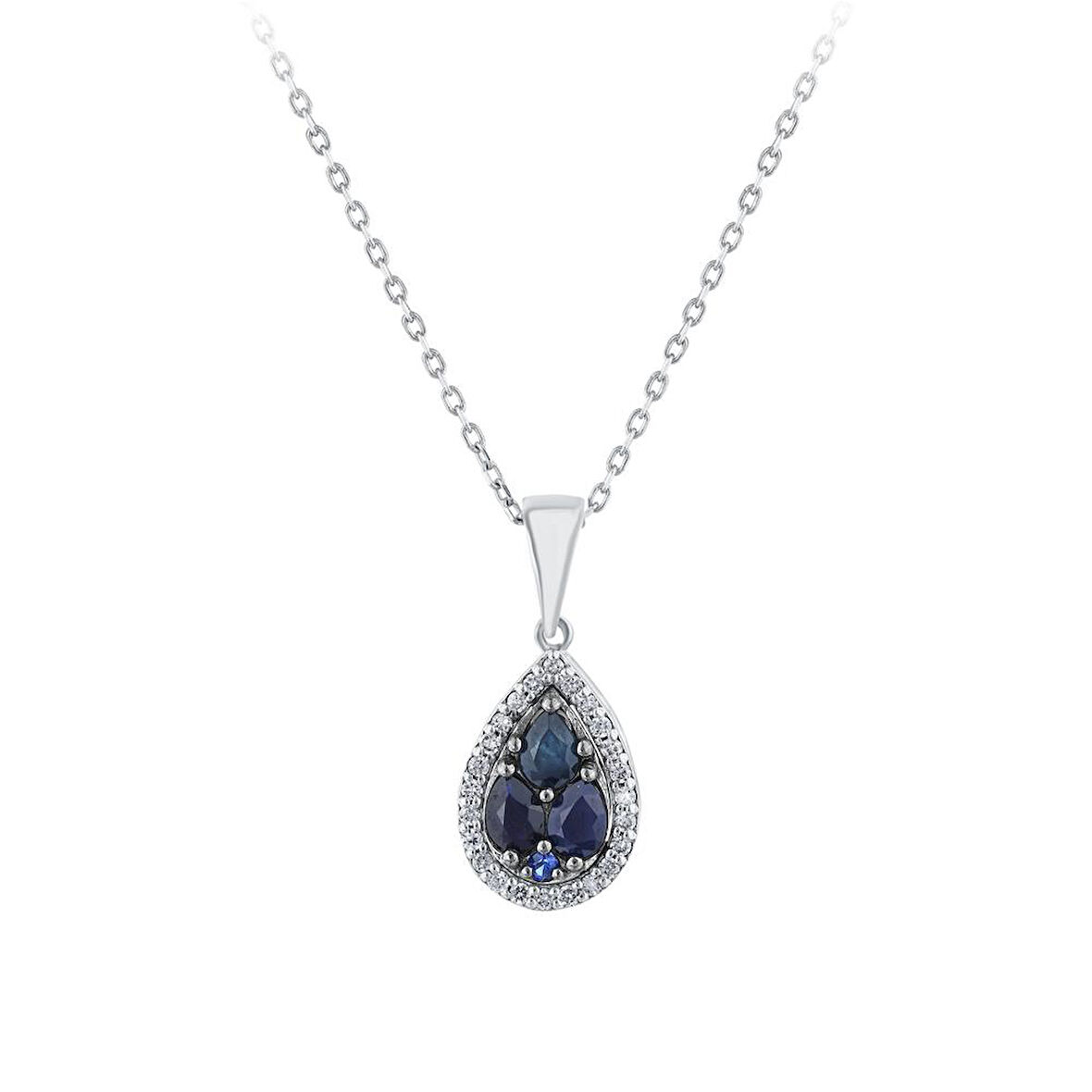 0.11 Karat Safir Taşlı Pırlanta Kolye