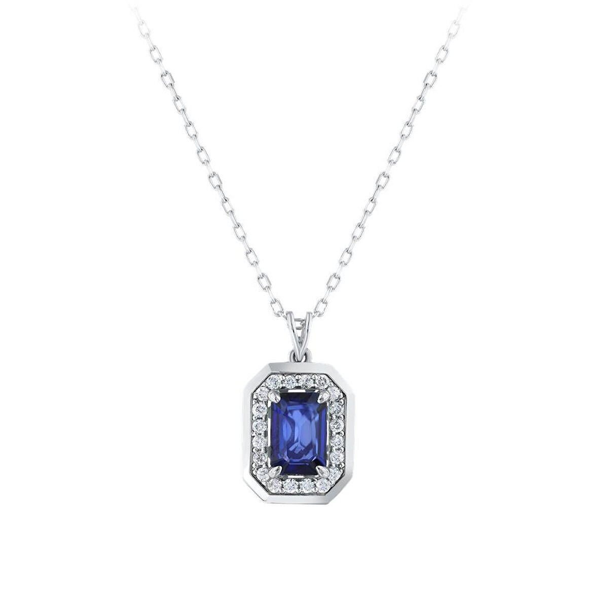 0.10 Karat Safir Taşlı Pırlanta Kolye