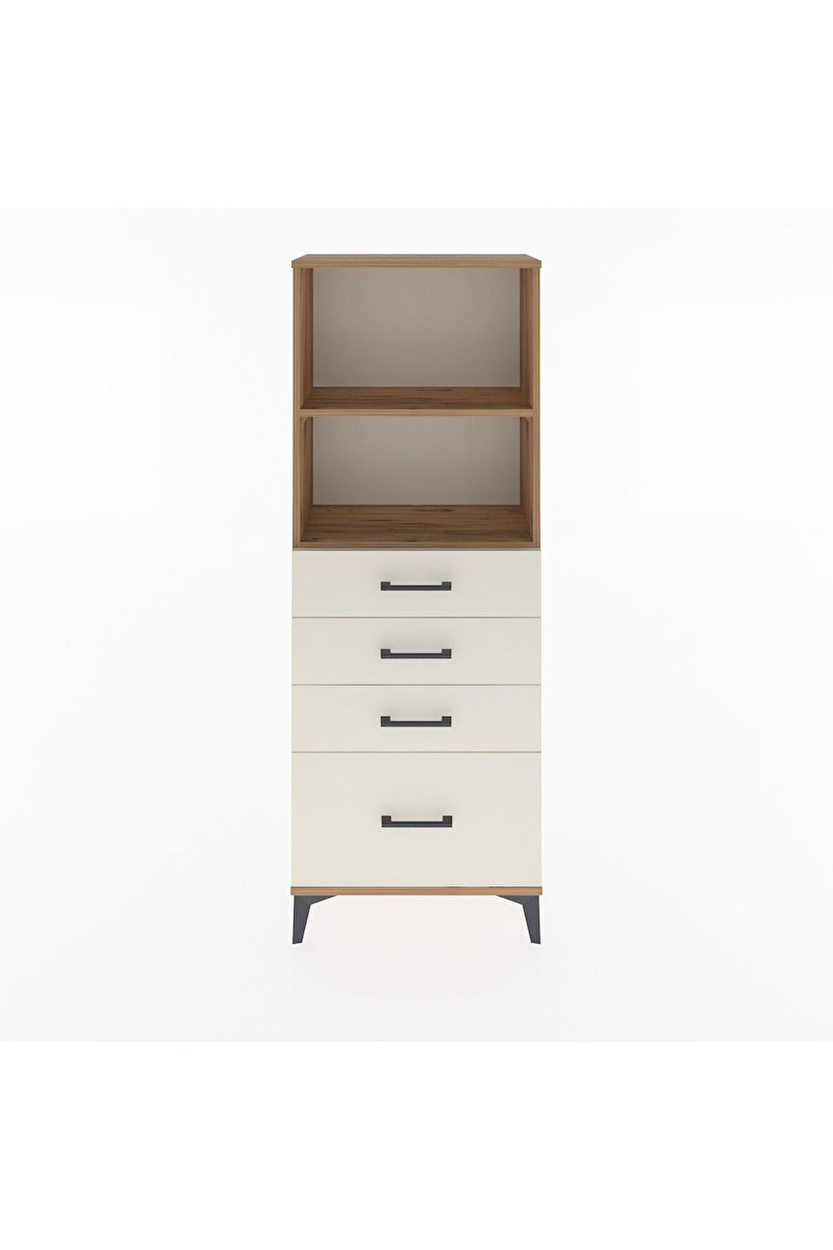 Arges Dolap 2 Raflı 4 Çekmeceli 60x30x163 Çam-Aytaşı