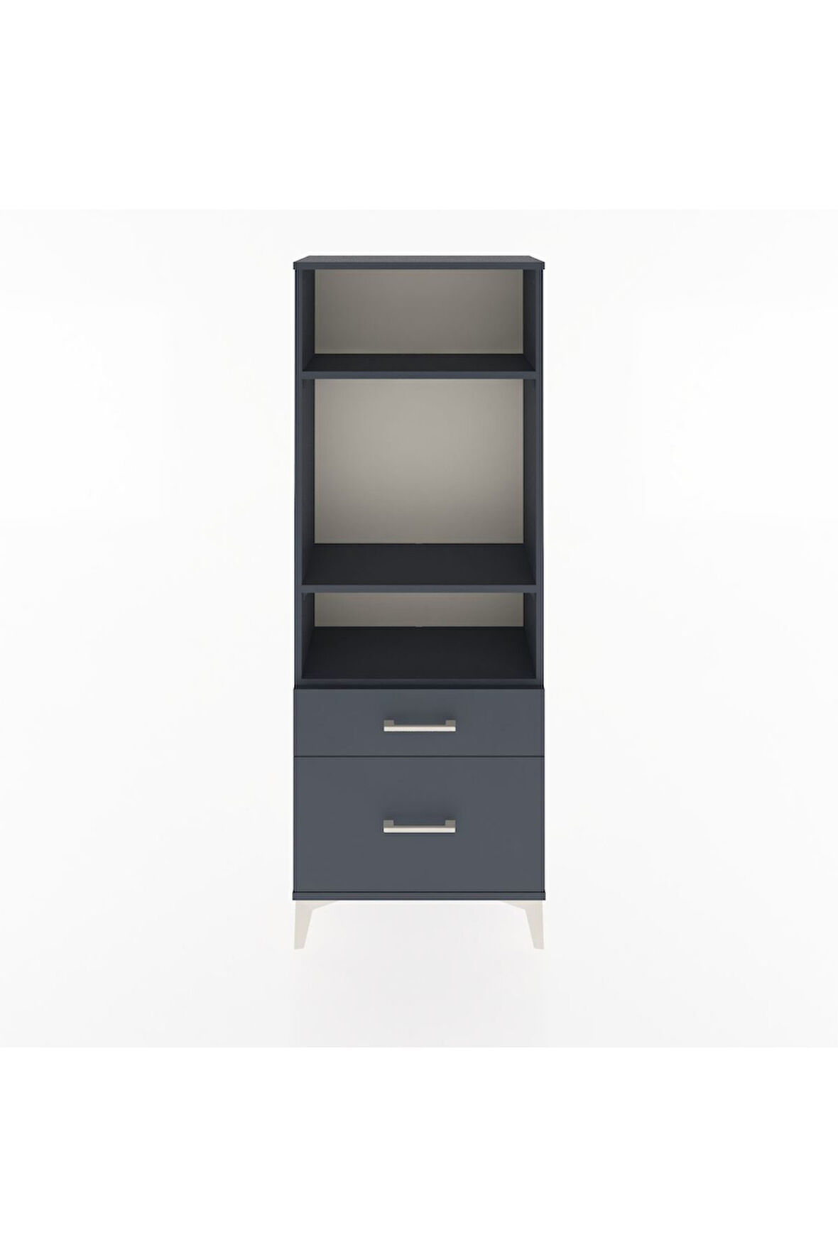 Arges Dolap 3 Raflı 2 Çekmeceli 60x30x163 Antrasit-Antrasit