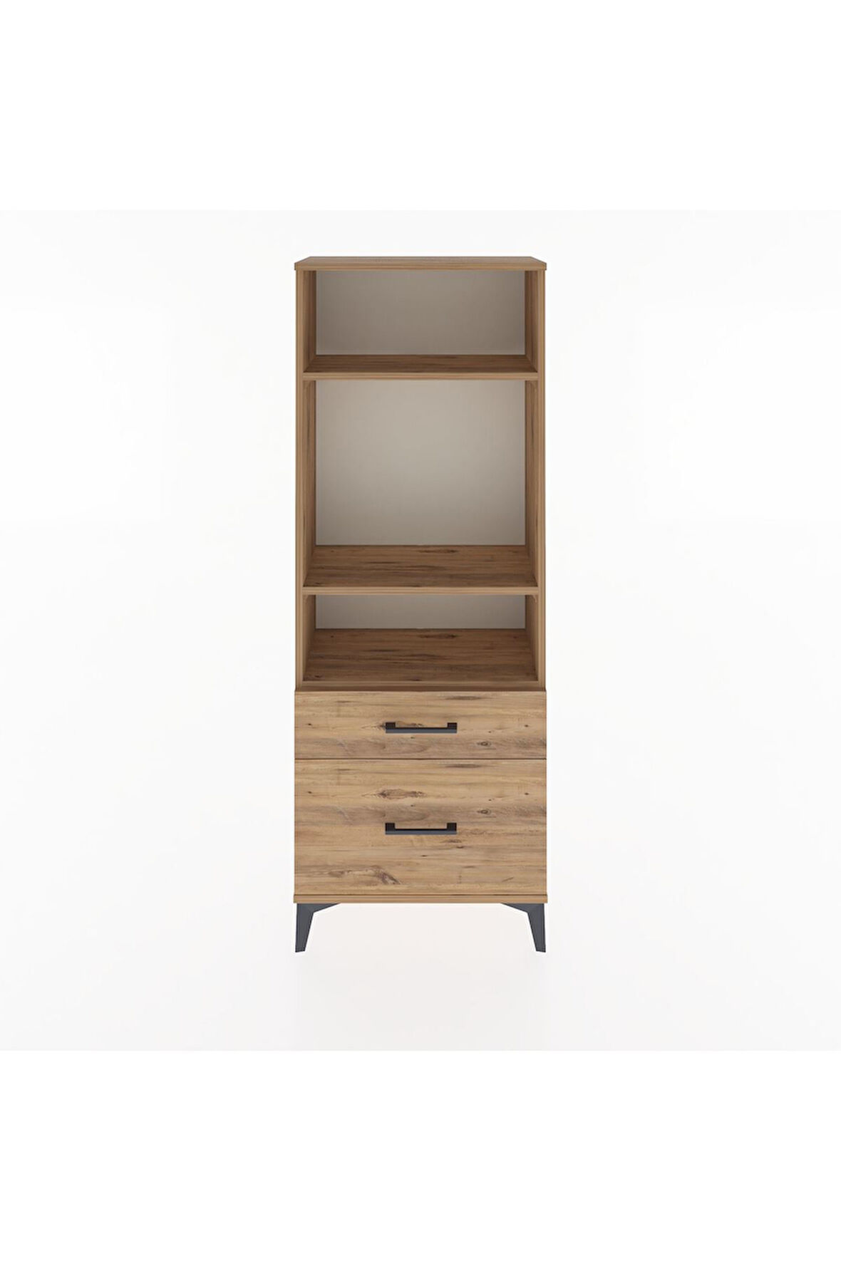 Arges Dolap 3 Raflı 2 Çekmeceli 60x30x163 Çam-Çam