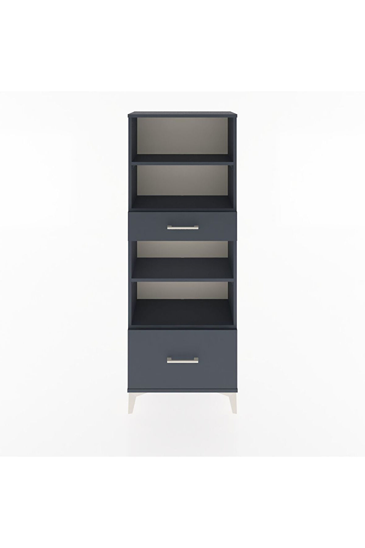 Arges Dolap 4 Raflı 2 Çekmeceli 60x30x163 Antrasit-Antrasit
