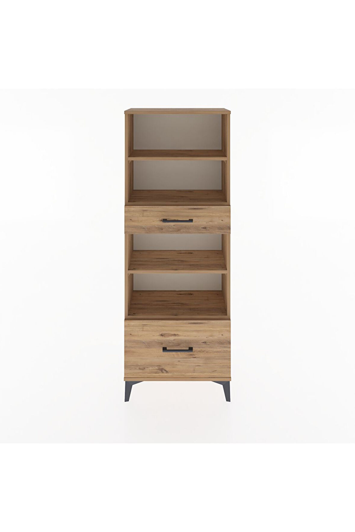 Arges Dolap 4 Raflı 2 Çekmeceli 60x30x163 Çam-Çam