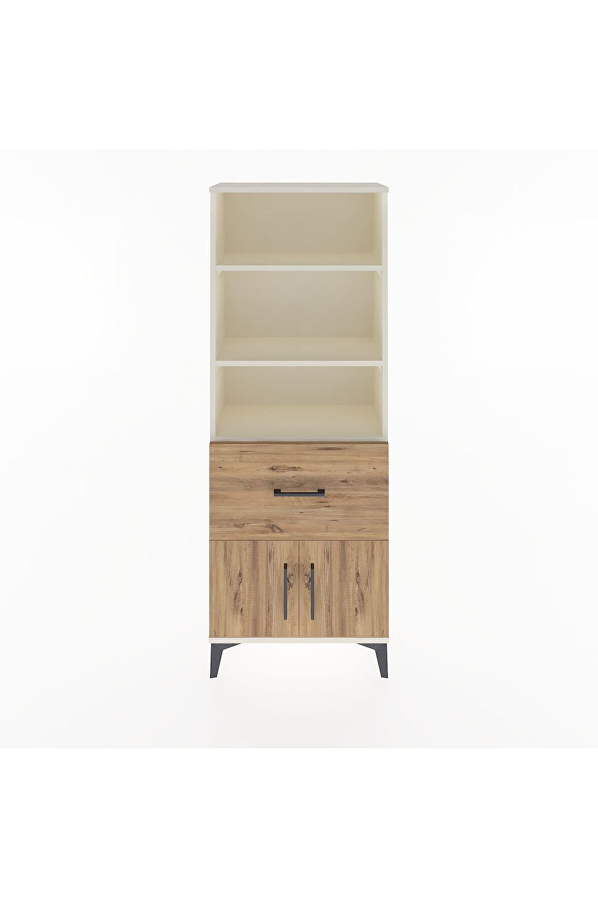 Arges Dolap 3 Raflı Tek Çekmeceli 2 Kapaklı 60x30x163 Aytaşı-Çam