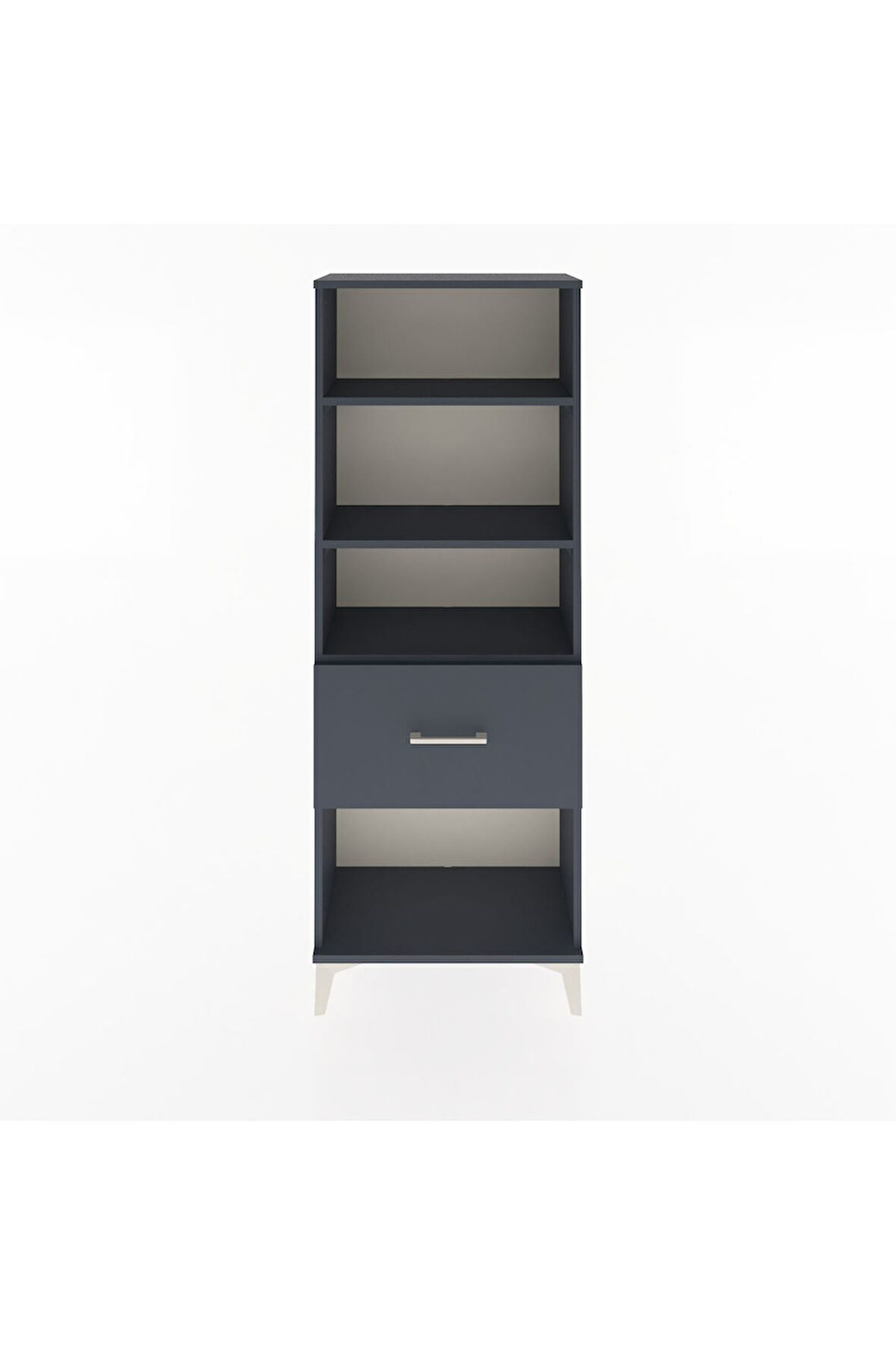 Arges Dolap 3 Raflı Tek Çekmeceli 60x30x163 Antrasit-Antrasit