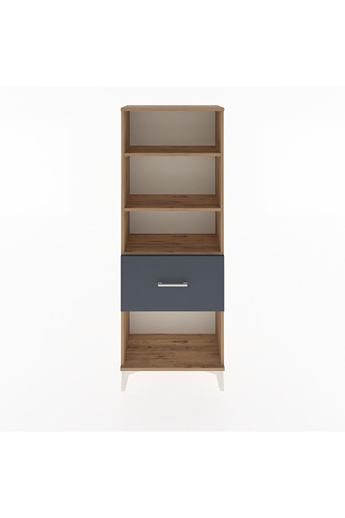 Arges Dolap 3 Raflı Tek Çekmeceli 60x30x163 Çam-Antrasit