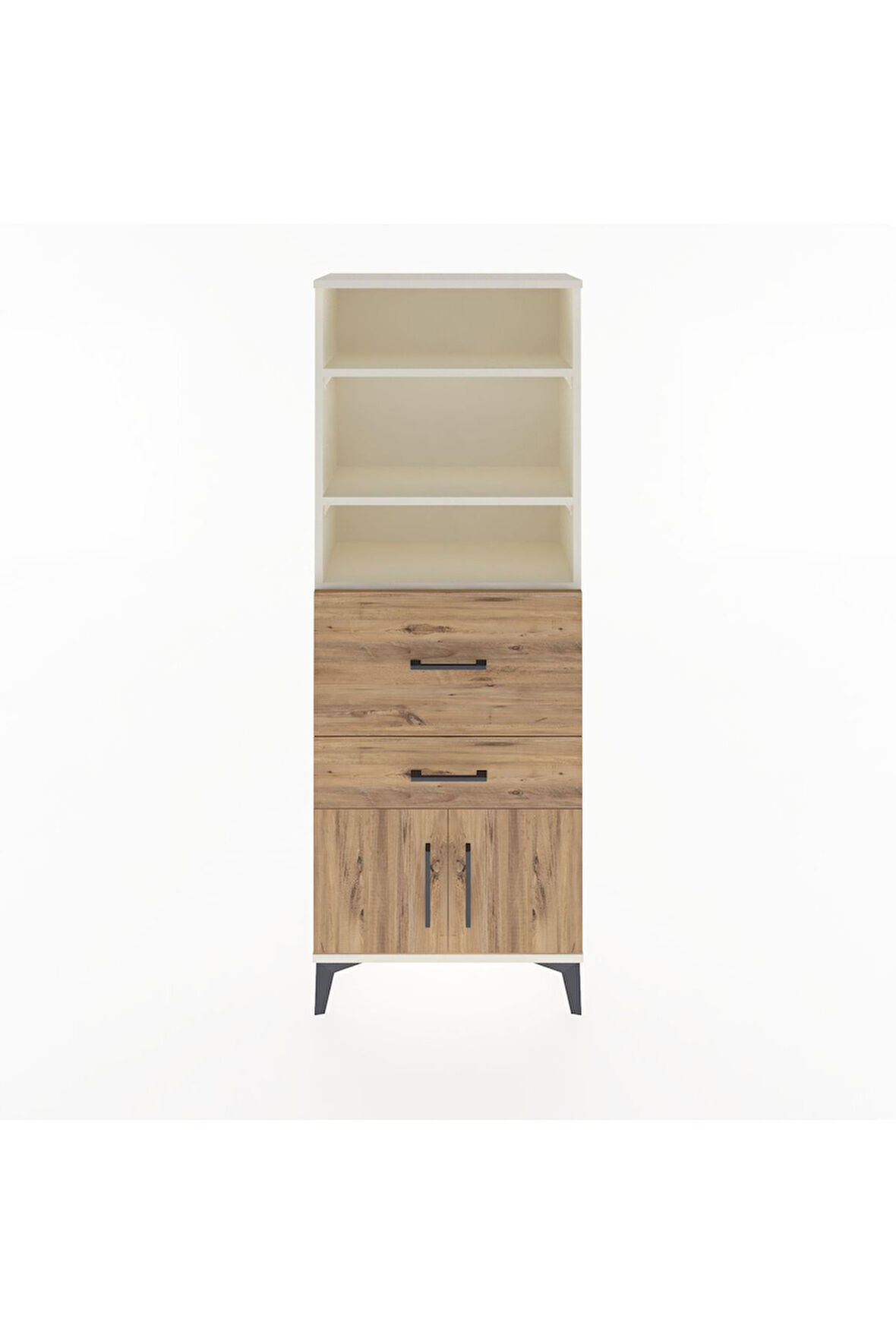 Arges Dolap 3 Raflı 2 Çekmeceli 2 Kapaklı 60x30x163 Aytaşı-Çam