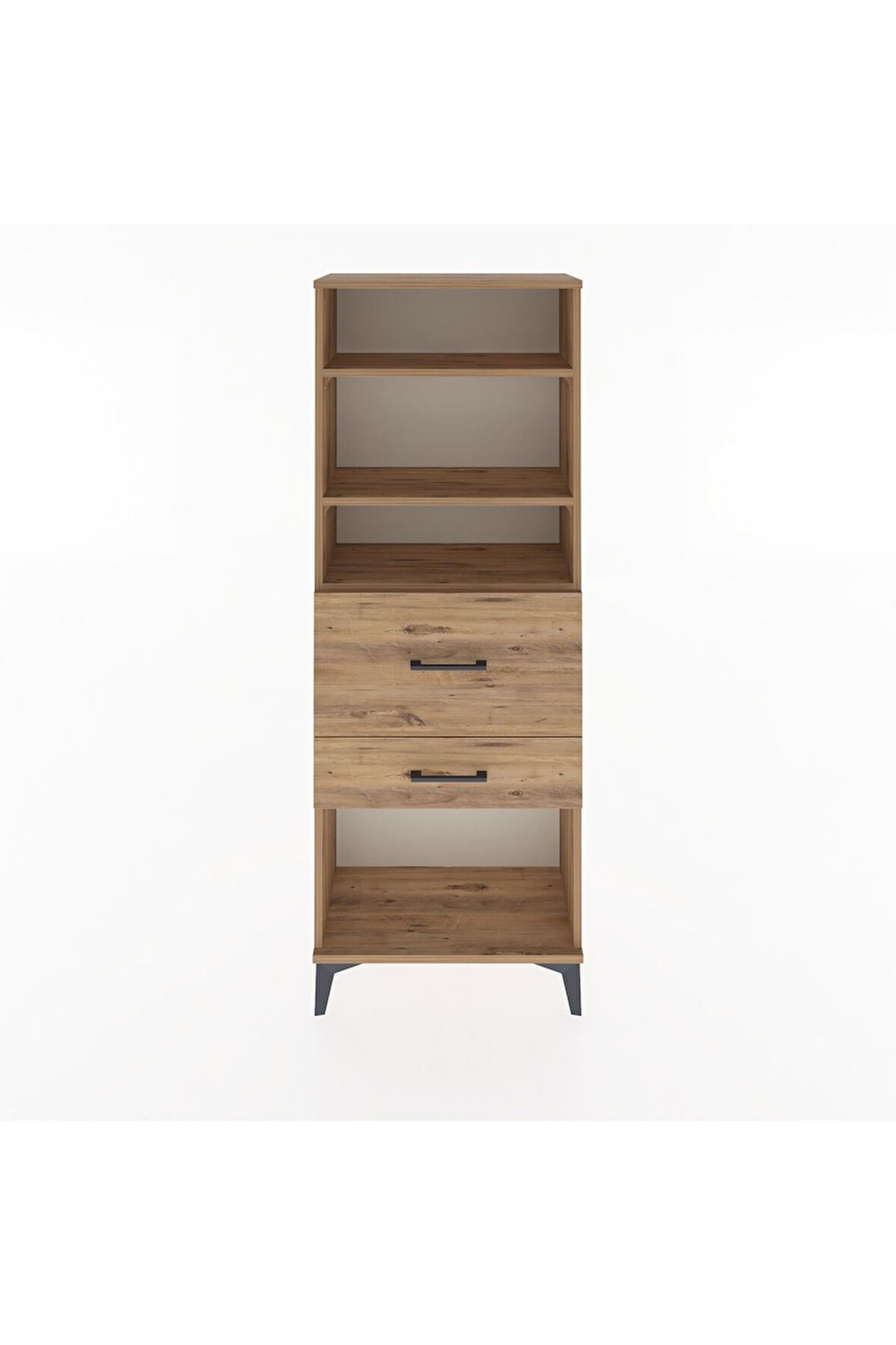 Arges Dolap 3 Raflı 2 Çekmeceli 60x30x163 Çam-Çam