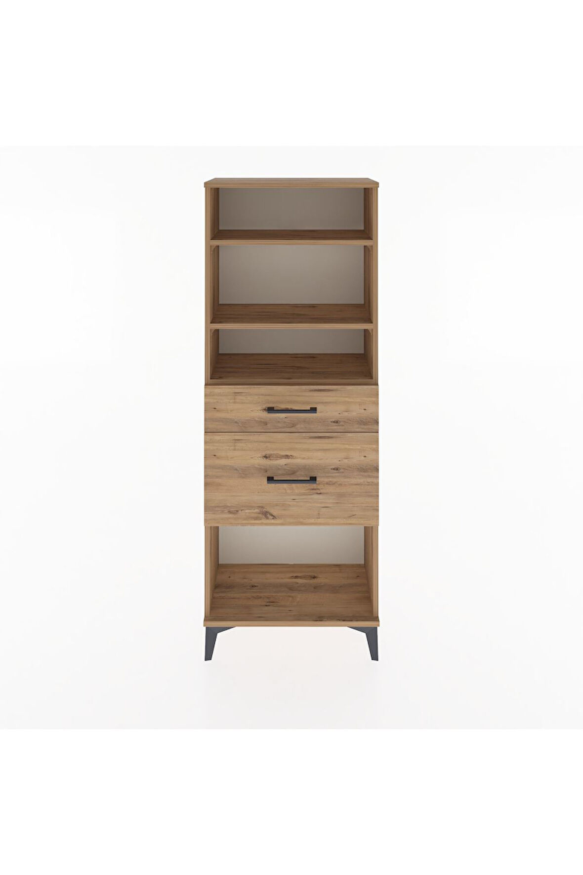 Arges Dolap 3 Raflı 2 Çekmeceli 60x30x163 Çam-Çam