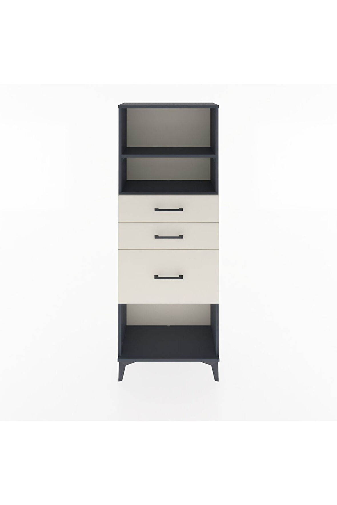 Arges Dolap 2 Raflı 3 Çekmeceli 60x30x163 Antrasit-Aytaşı