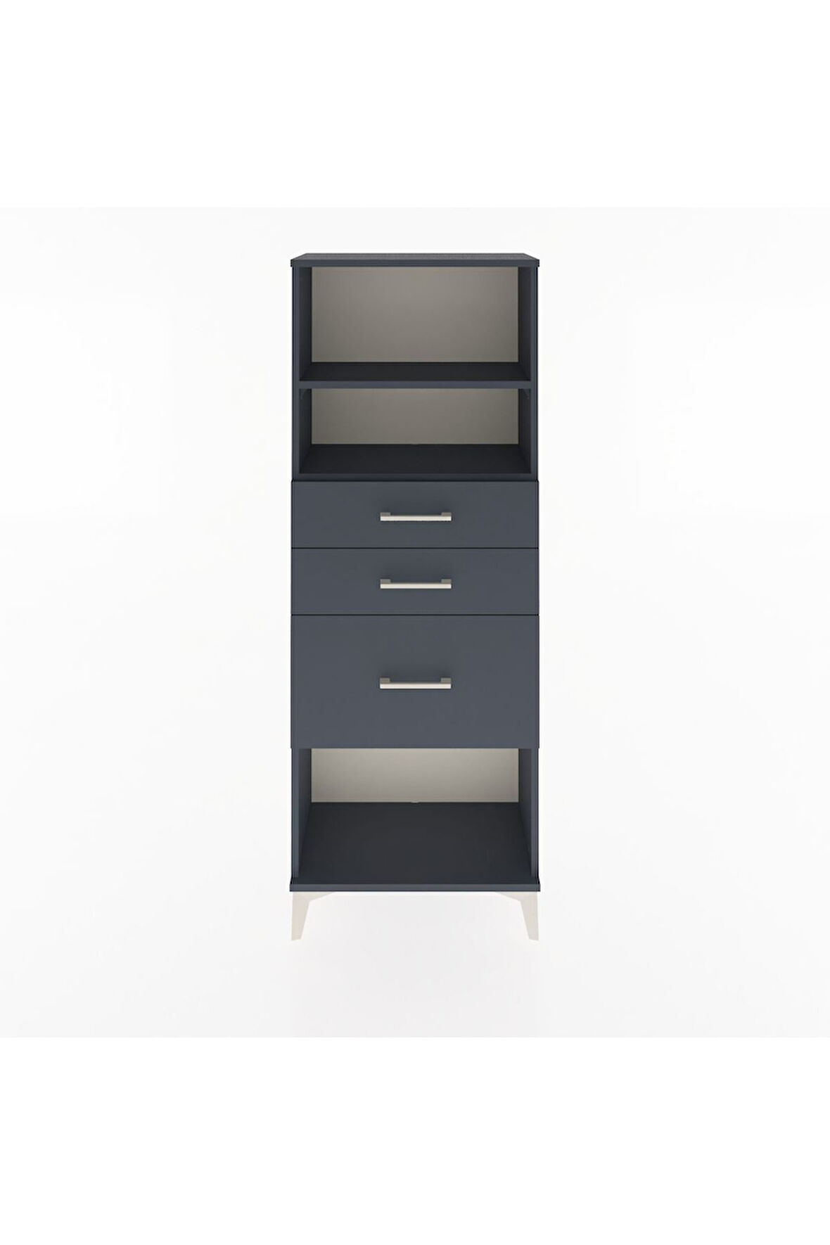 Arges Dolap 2 Raflı 3 Çekmeceli 60x30x163 Antrasit-Antrasit