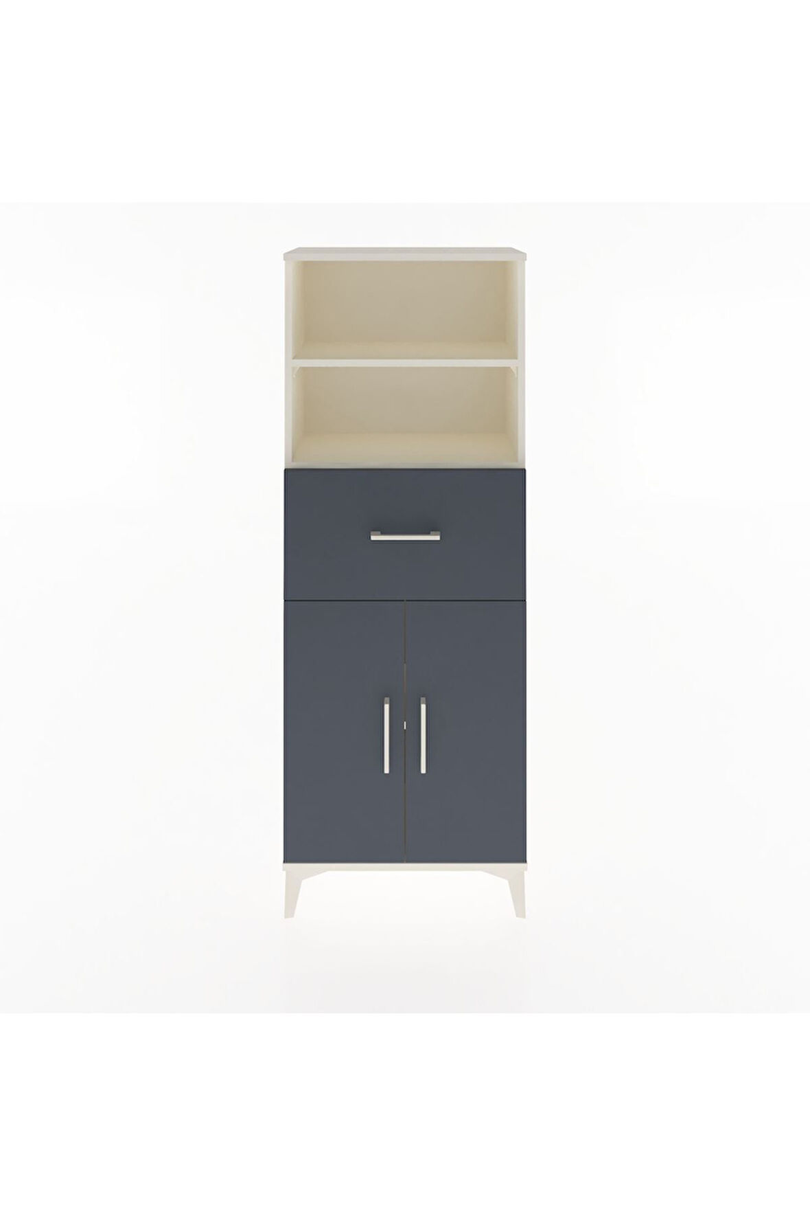 Arges Dolap 3 Raflı Tek Çekmeceli 2 Kapaklı 60x30x163 Aytaşı-Antrasit