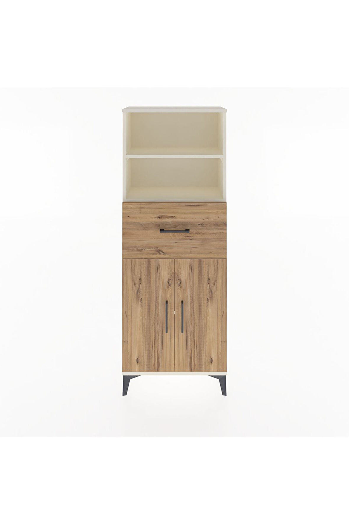 Arges Dolap 3 Raflı Tek Çekmeceli 2 Kapaklı 60x30x163 Aytaşı-Çam