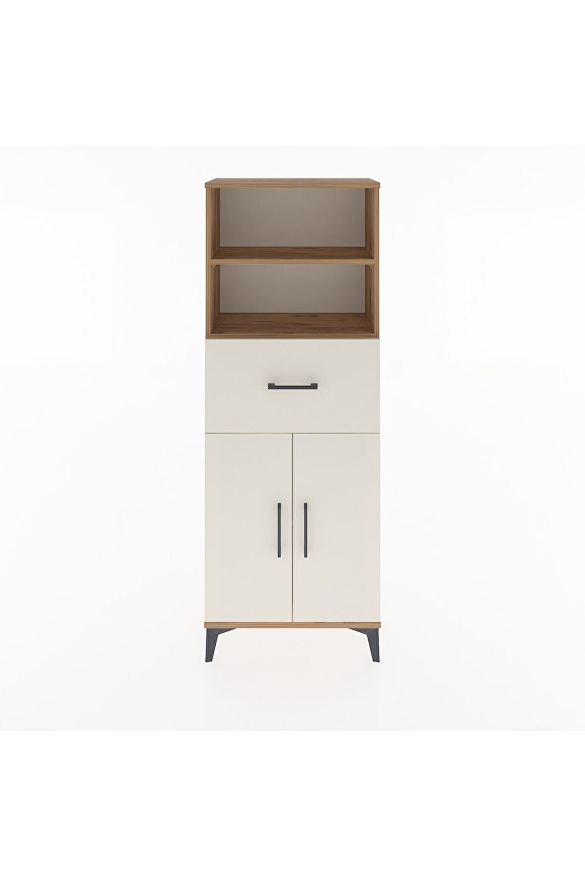 Arges Dolap 3 Raflı Tek Çekmeceli 2 Kapaklı 60x30x163 Çam-Aytaşı