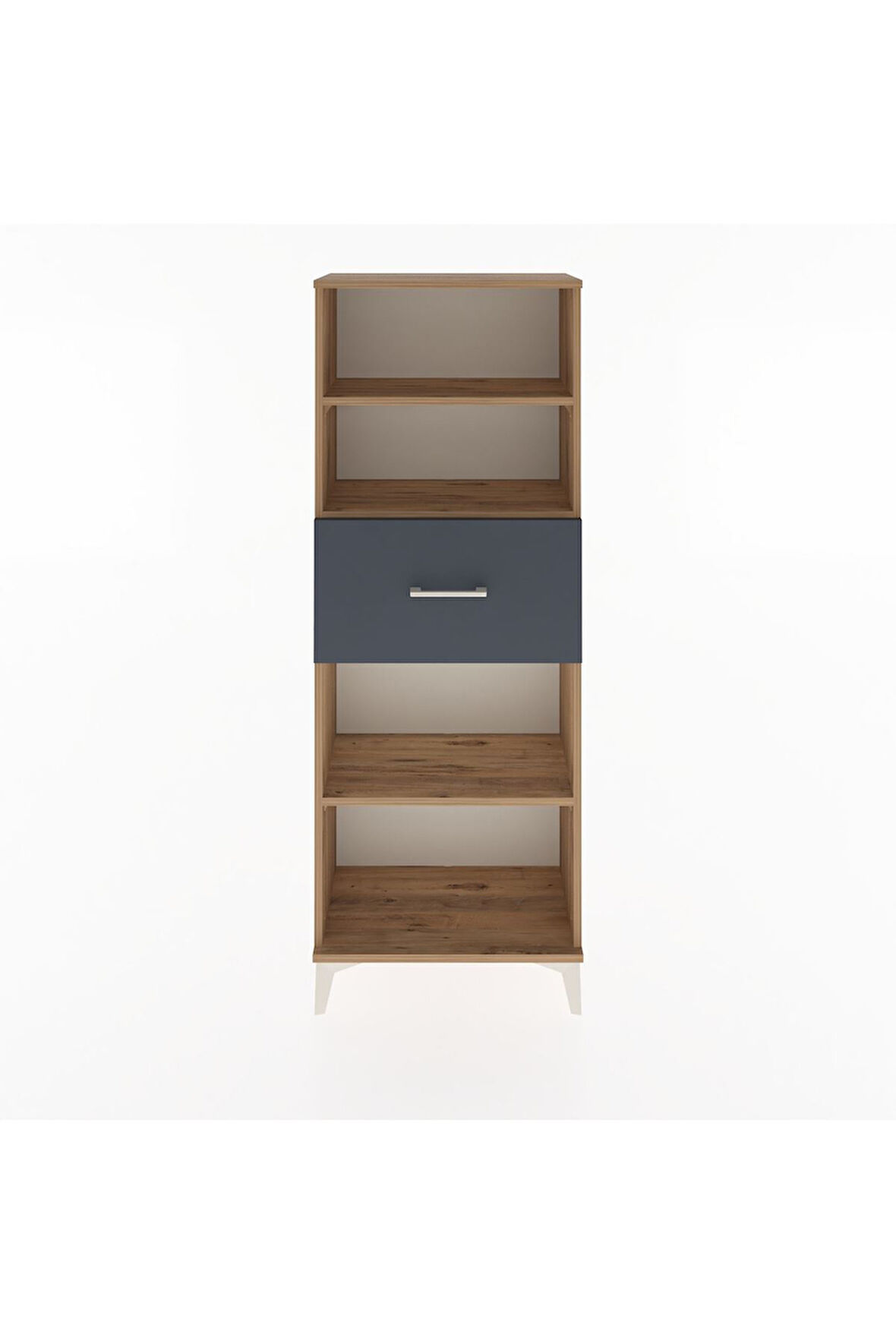 Arges Dolap 3 Raflı Tek Çekmeceli 60x30x163 Çam-Antrasit