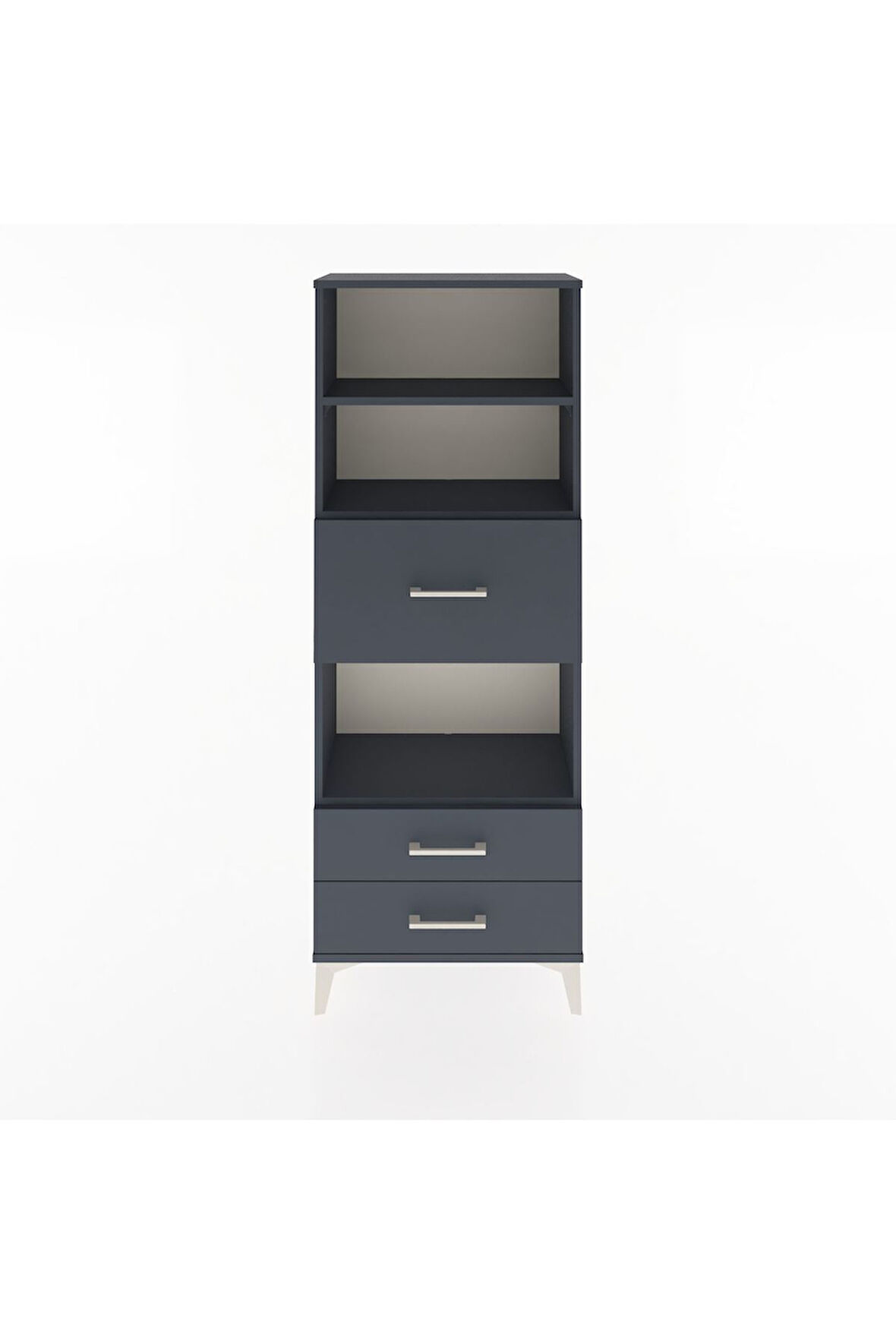 Arges Dolap 3 Raflı 3 Çekmeceli 60x30x163 Antrasit-Antrasit