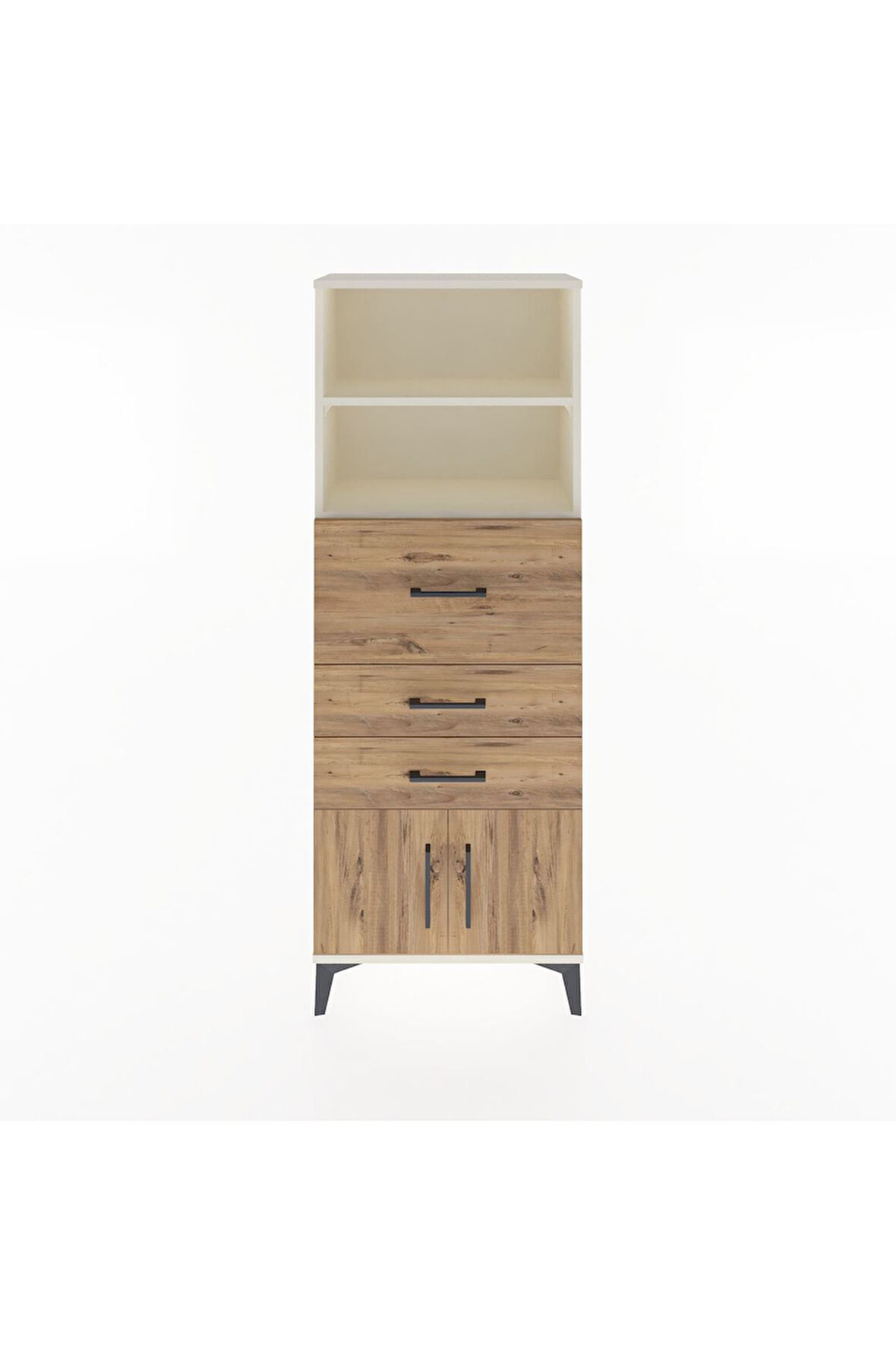 Arges Dolap 2 Raflı 3 Çekmeceli 2 Kapaklı 60x30x163 Aytaşı-Çam