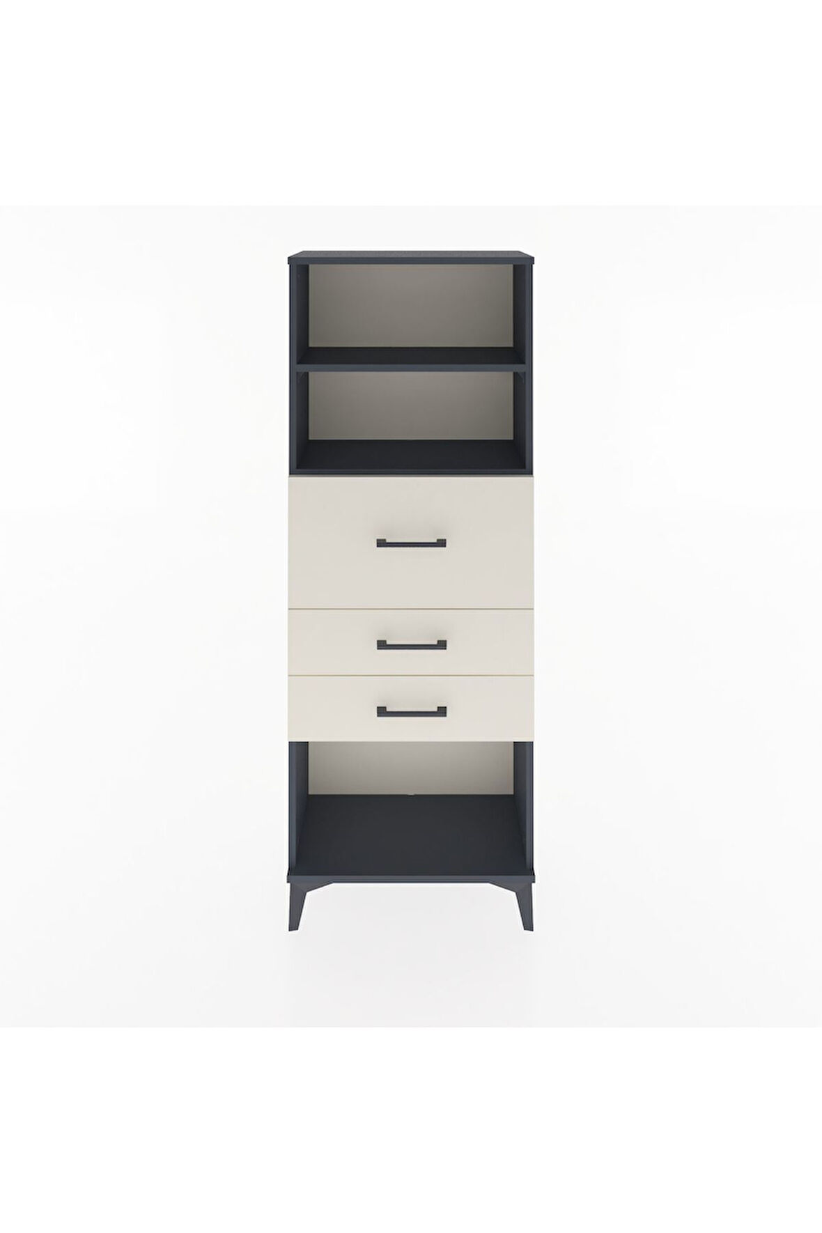 Arges Dolap 2 Raflı 3 Çekmeceli 60x30x163 Antrasit-Aytaşı