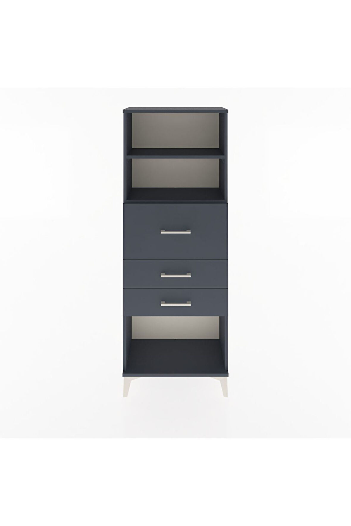 Arges Dolap 2 Raflı 3 Çekmeceli 60x30x163 Antrasit-Antrasit