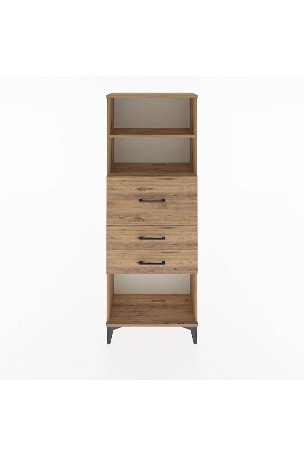 Arges Dolap 2 Raflı 3 Çekmeceli 60x30x163 Çam-Çam