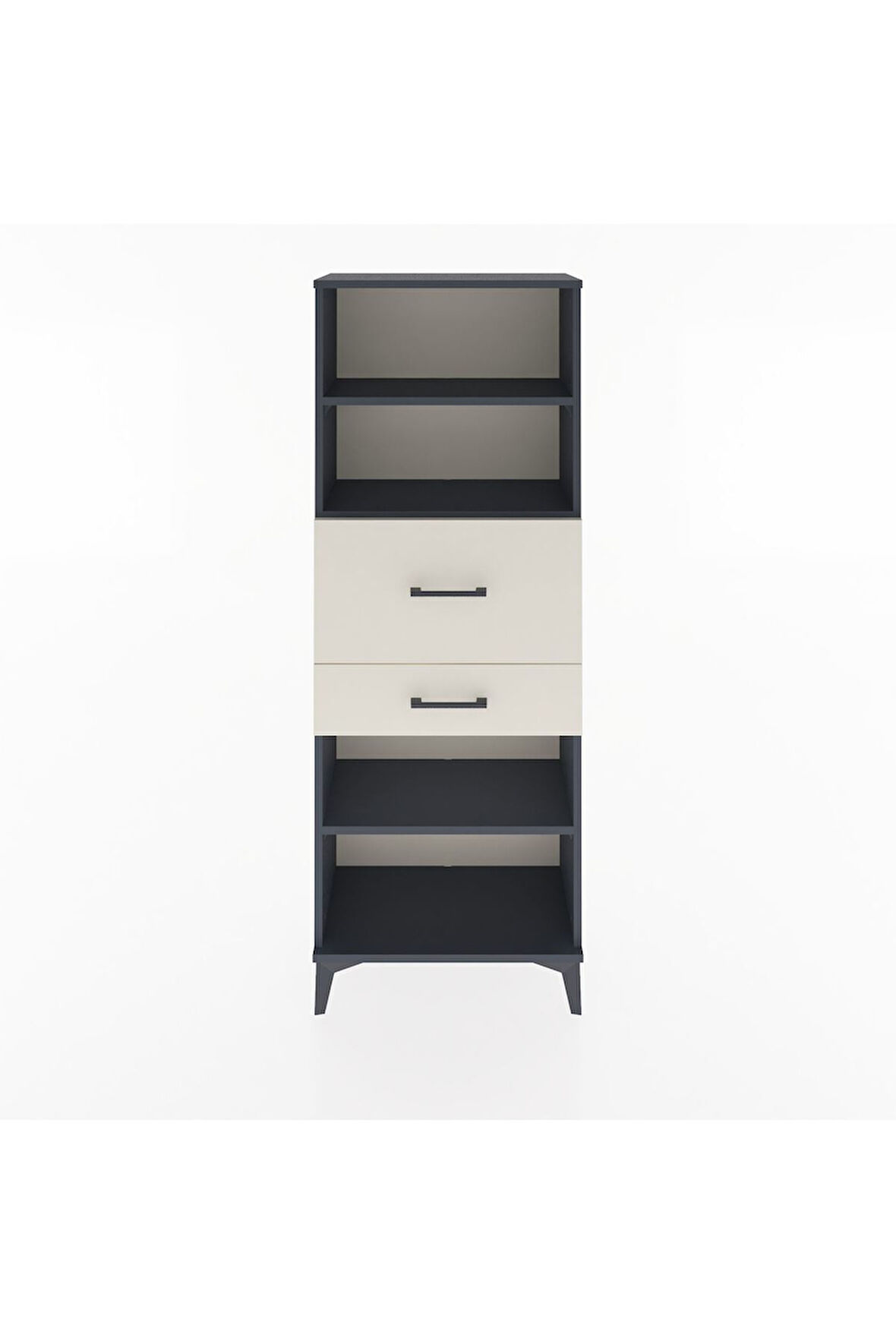 Arges Dolap 3 Raflı 2 Çekmeceli 60x30x163 Antrasit-Aytaşı