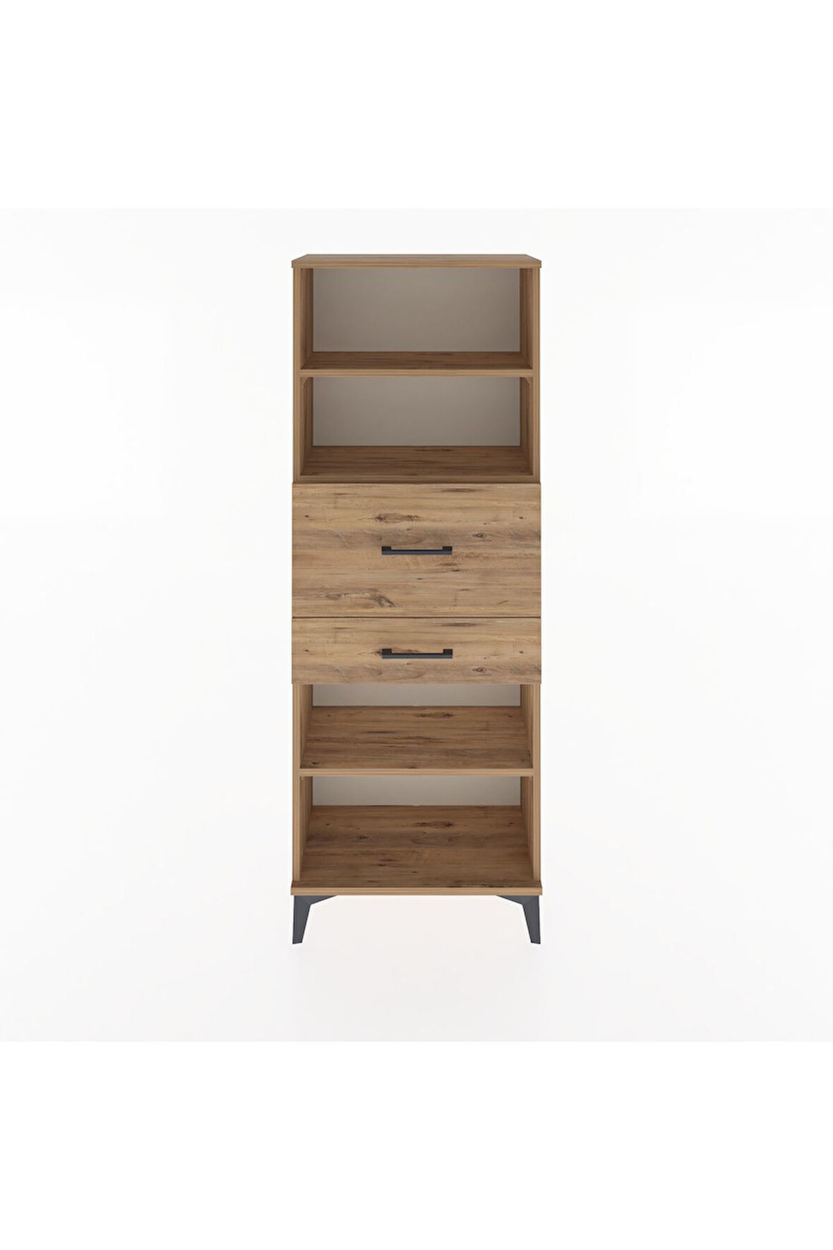 Arges Dolap 3 Raflı 2 Çekmeceli 60x30x163 Çam-Çam