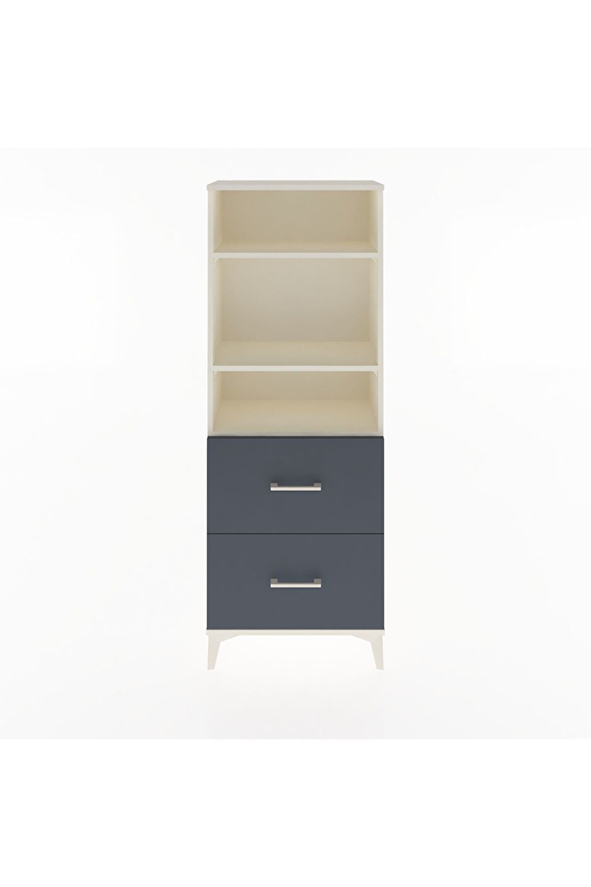 Arges Dolap 3 Raflı 2 Çekmeceli 60x30x163 Aytaşı-Antrasit