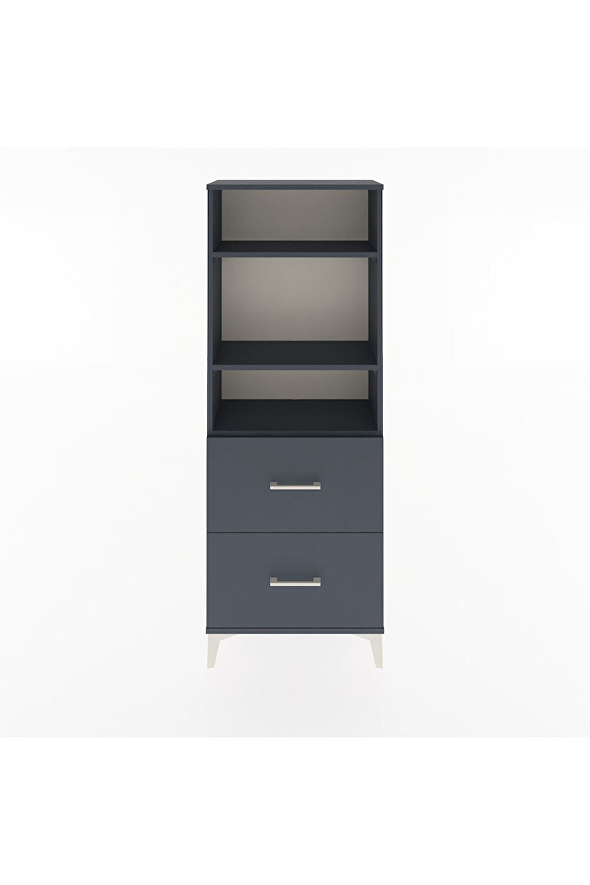 Arges Dolap 3 Raflı 2 Çekmeceli 60x30x163 Antrasit-Antrasit