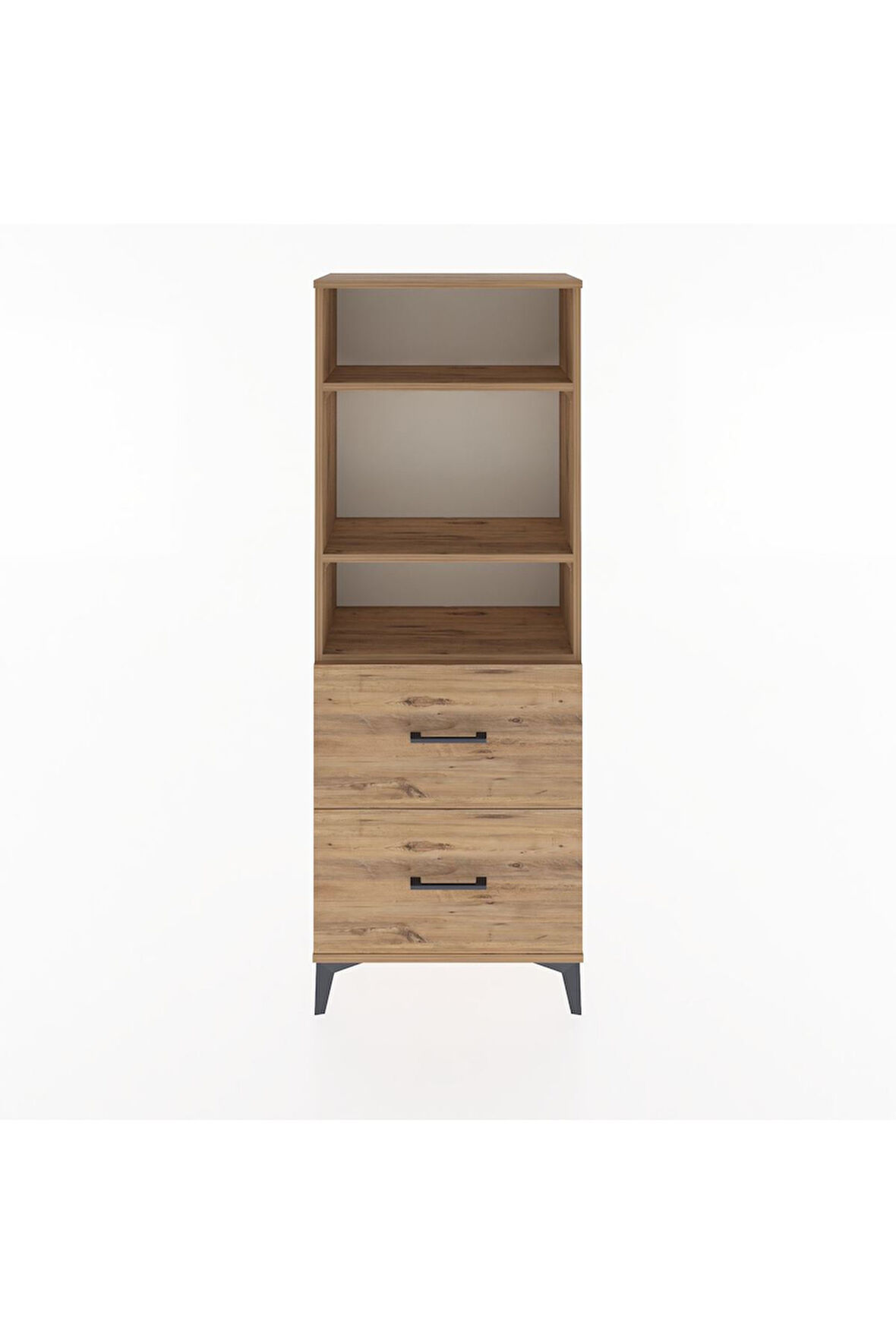 Arges Dolap 3 Raflı 2 Çekmeceli 60x30x163 Çam-Çam