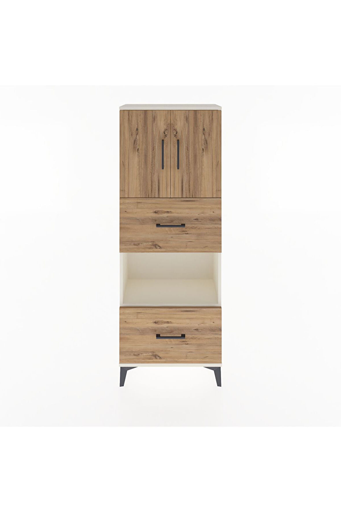 Arges Dolap 3 Raflı 2 Çekmeceli 2 Kapaklı 60x30x163 Aytaşı-Çam
