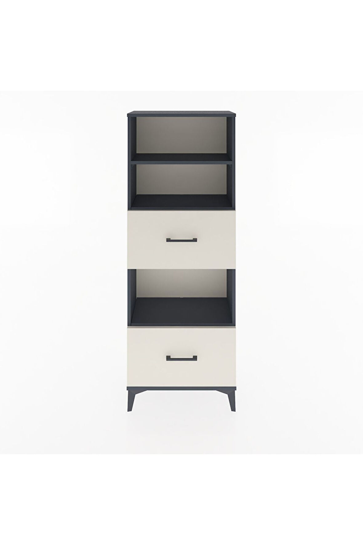 Arges Dolap 3 Raflı 2 Çekmeceli 60x30x163 Antrasit-Aytaşı