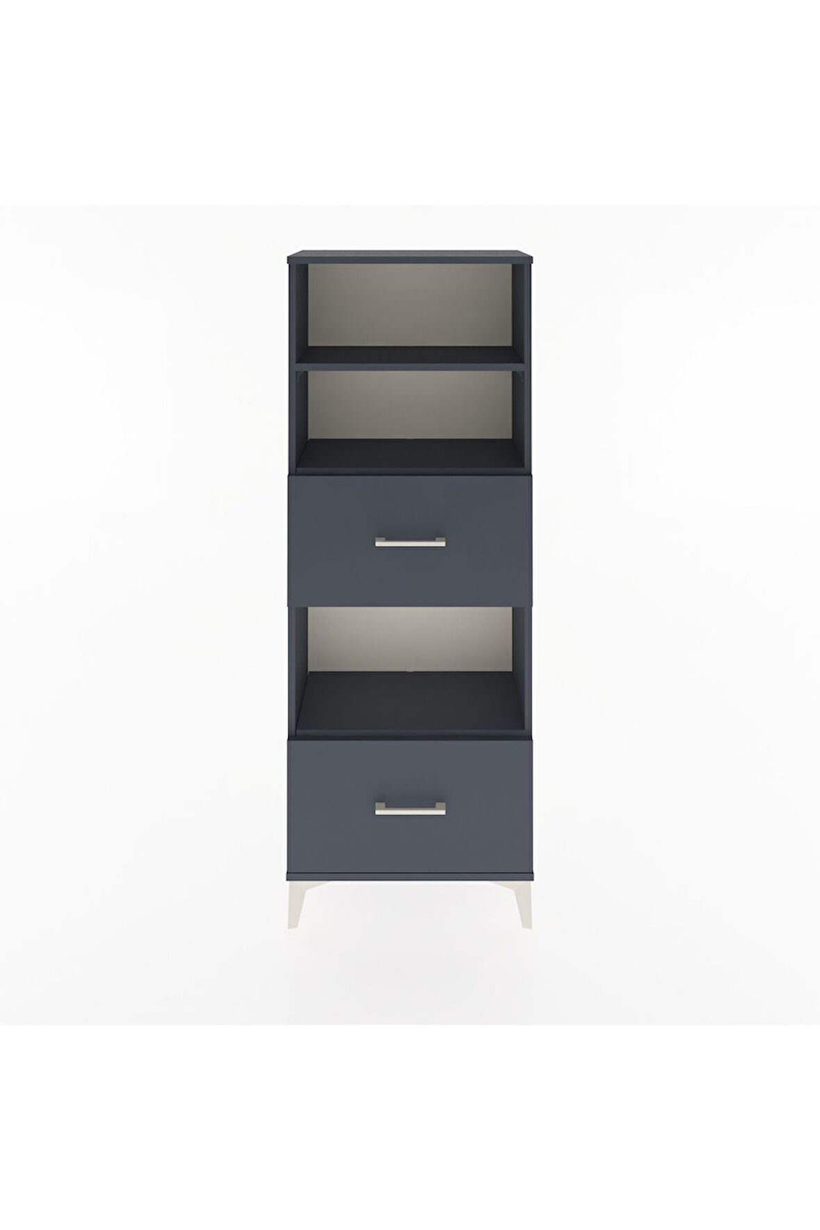 Arges Dolap 3 Raflı 2 Çekmeceli 60x30x163 Antrasit-Antrasit