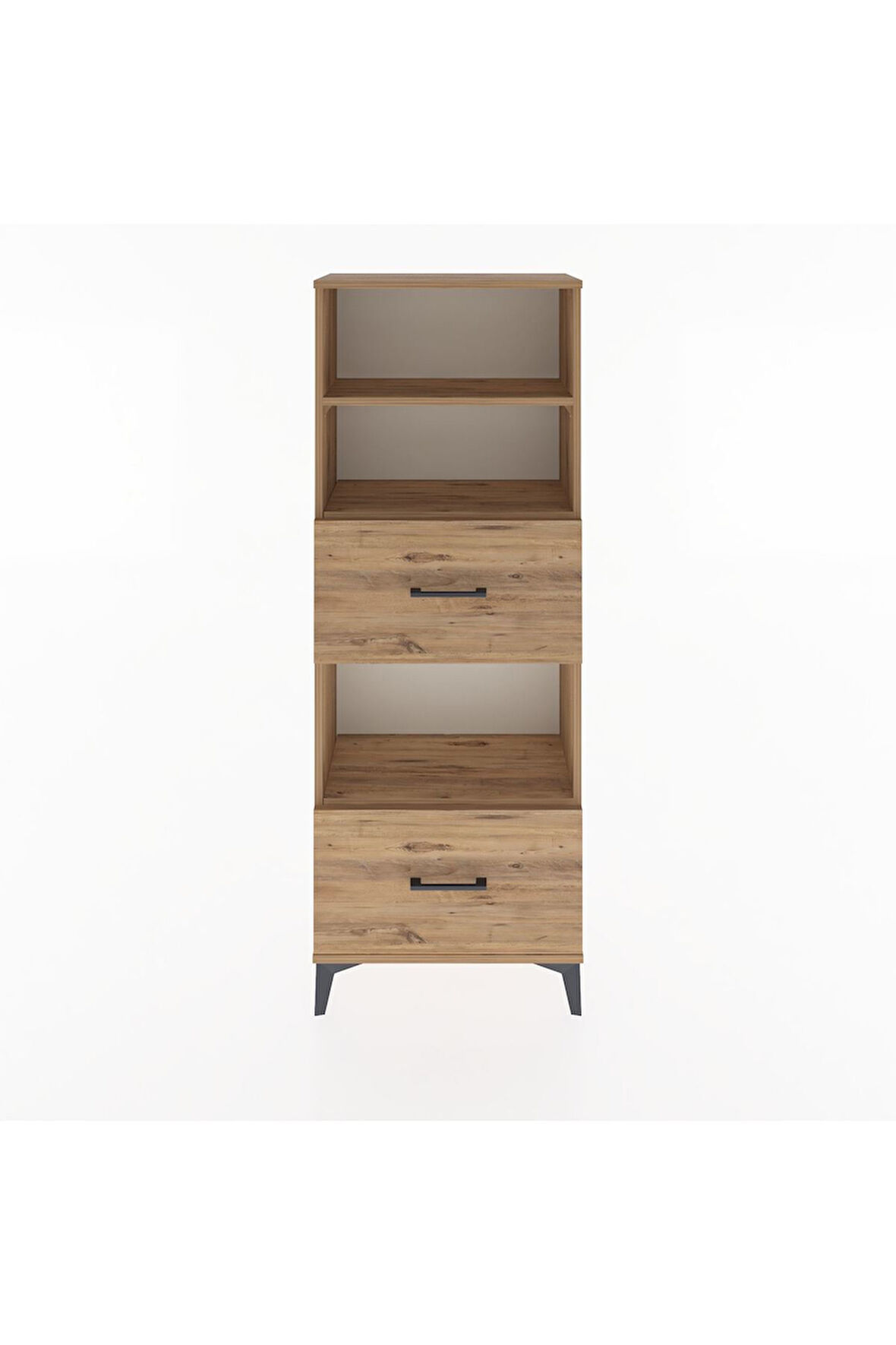 Arges Dolap 3 Raflı 2 Çekmeceli 60x30x163 Çam-Çam