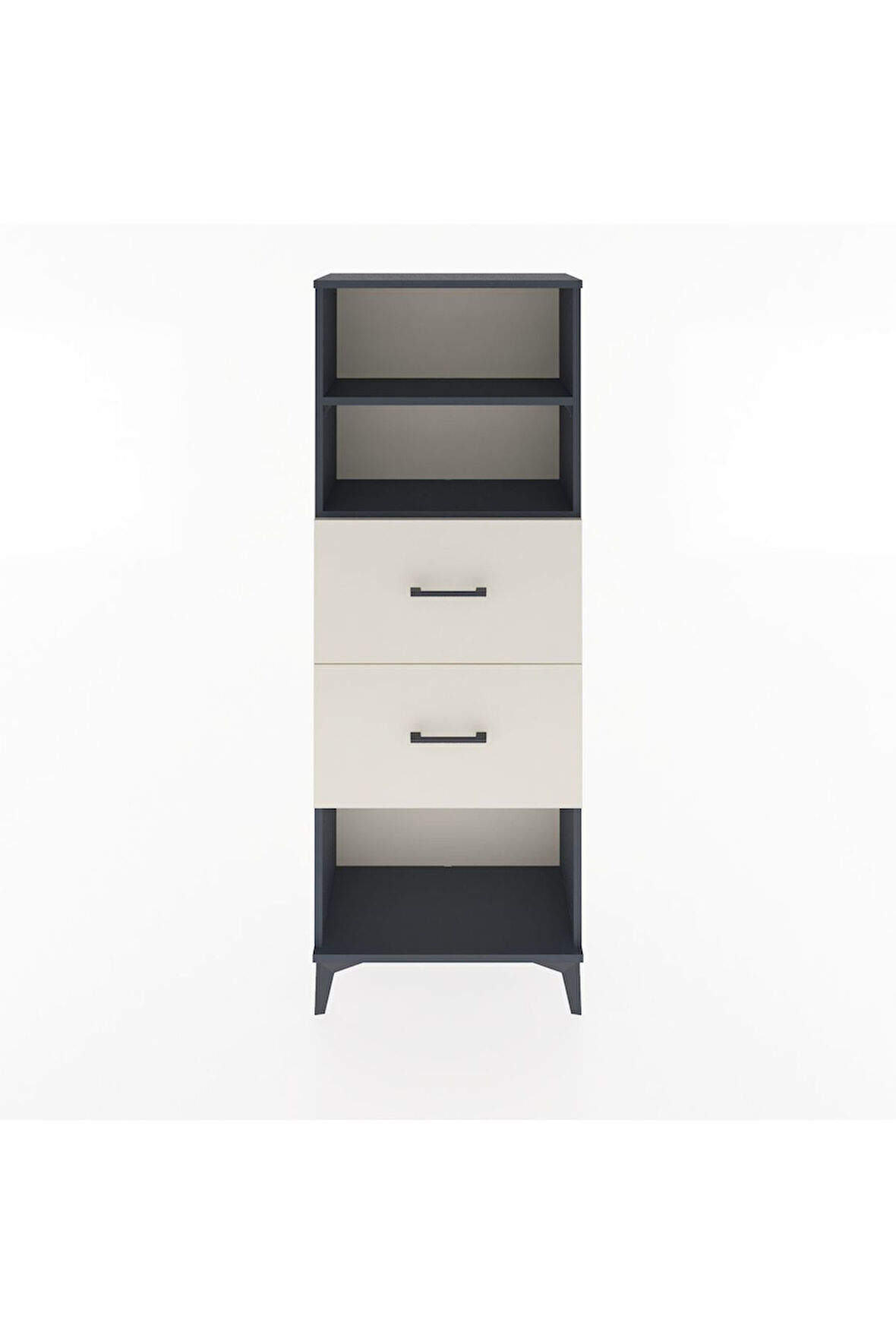 Arges Dolap 2 Raflı 2 Çekmeceli 60x30x163 Antrasit-Aytaşı