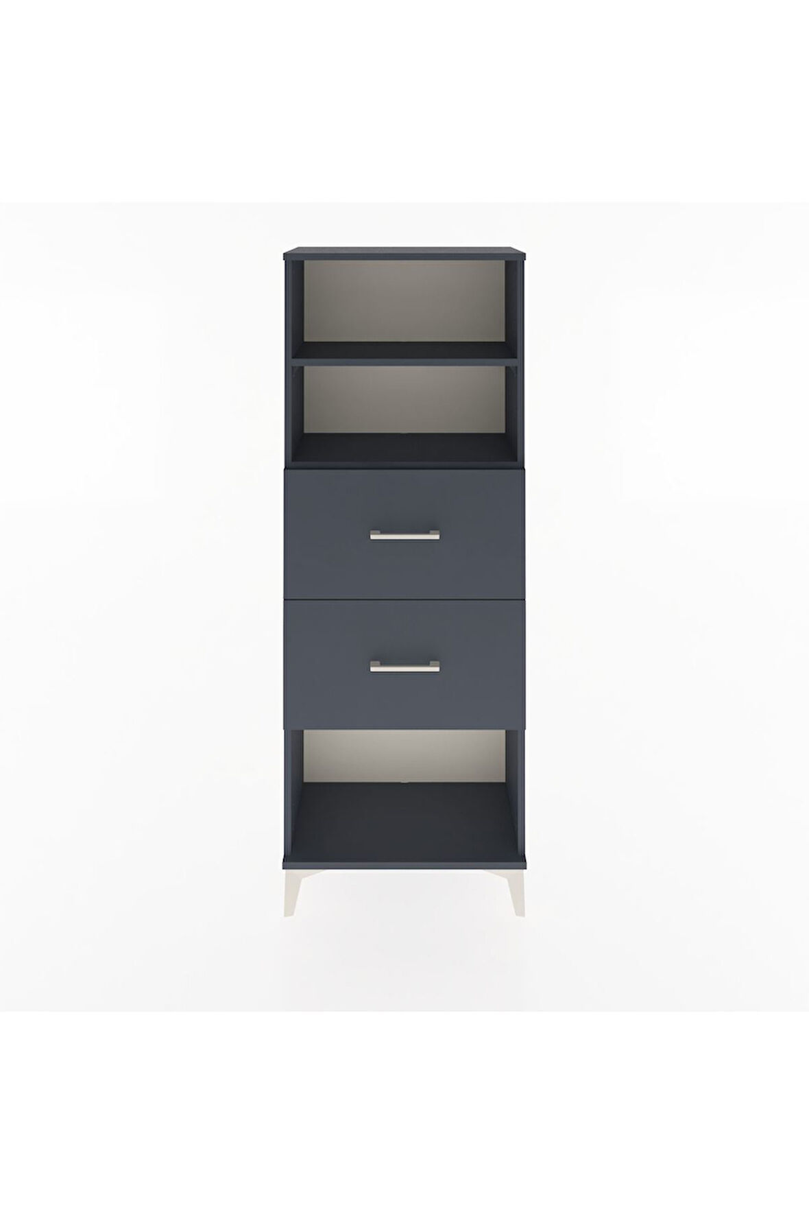 Arges Dolap 2 Raflı 2 Çekmeceli 60x30x163 Antrasit-Antrasit