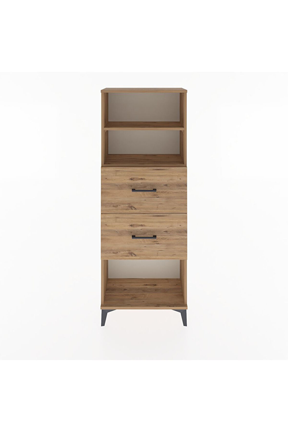 Arges Dolap 2 Raflı 2 Çekmeceli 60x30x163 Çam-Çam