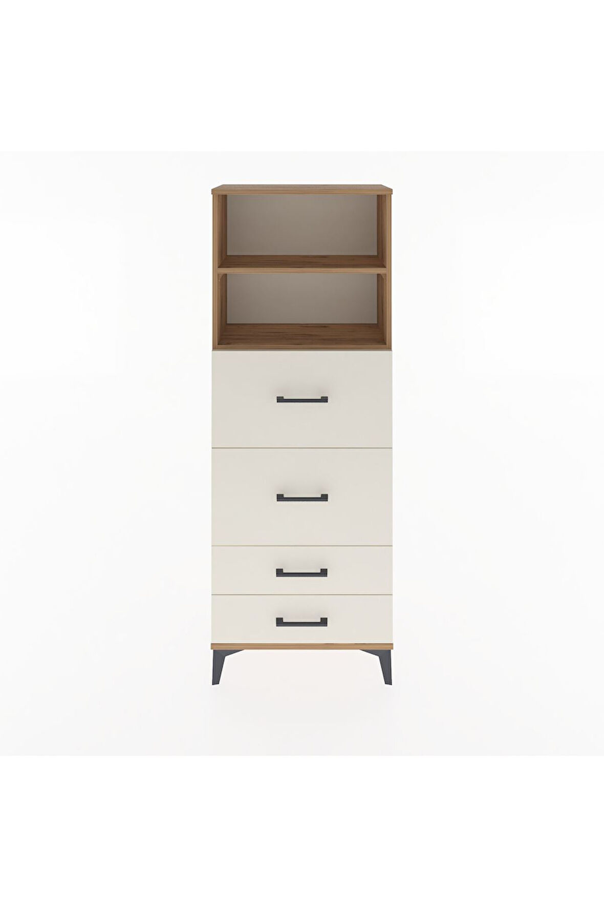 Arges Dolap 2 Raflı 4 Çekmeceli 60x30x163 Çam-Aytaşı