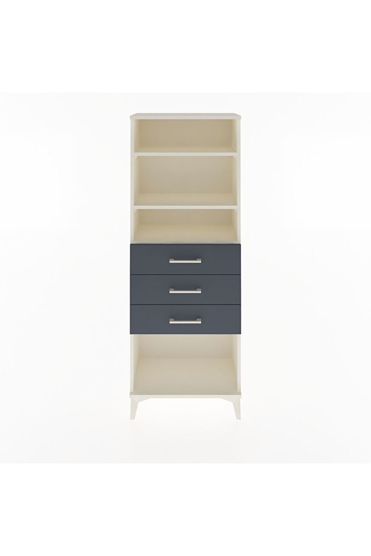 Arges Dolap 3 Raflı 3 Çekmeceli 60x30x163 Aytaşı-Antrasit