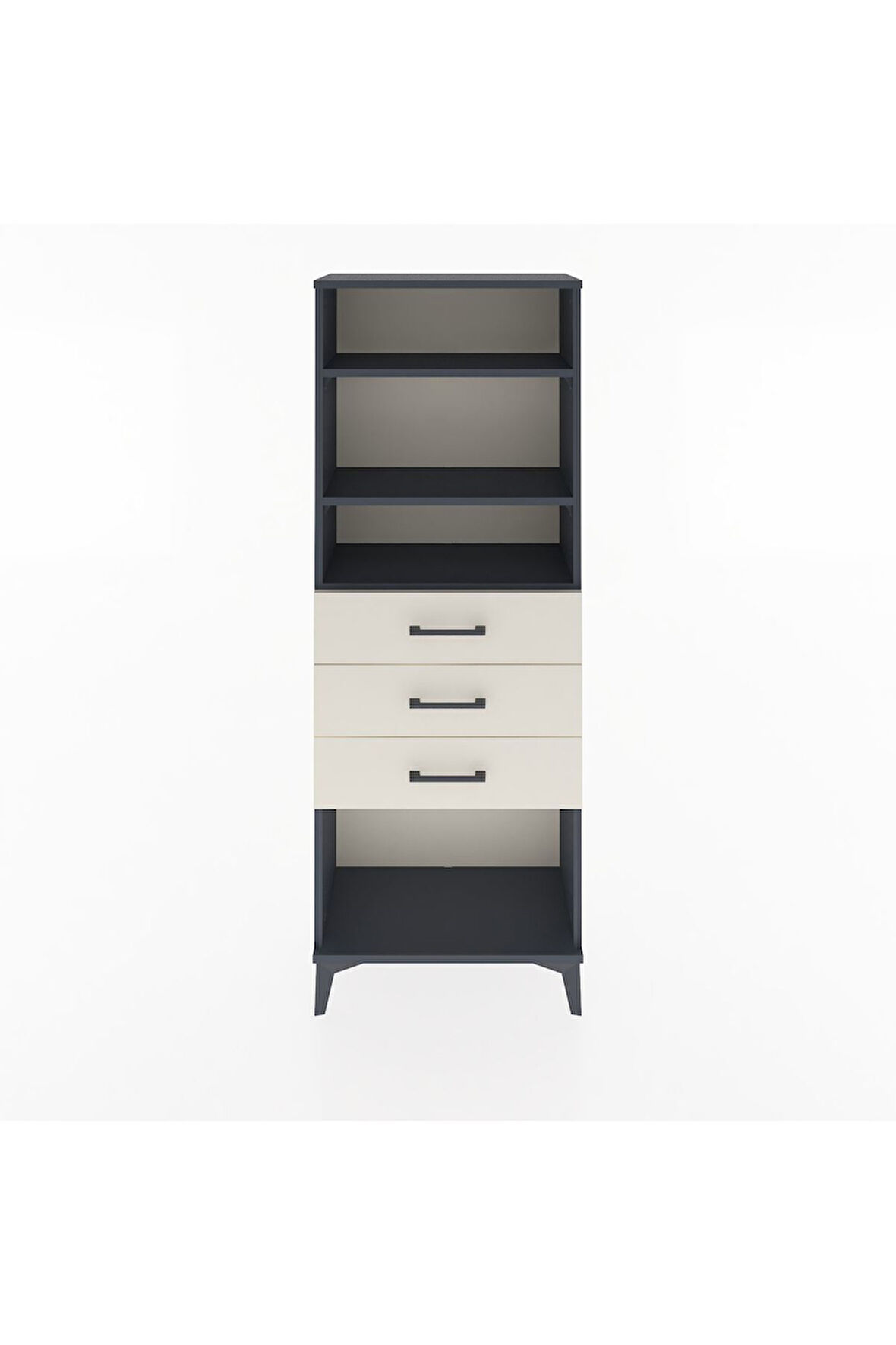 Arges Dolap 3 Raflı 3 Çekmeceli 60x30x163 Antrasit-Aytaşı